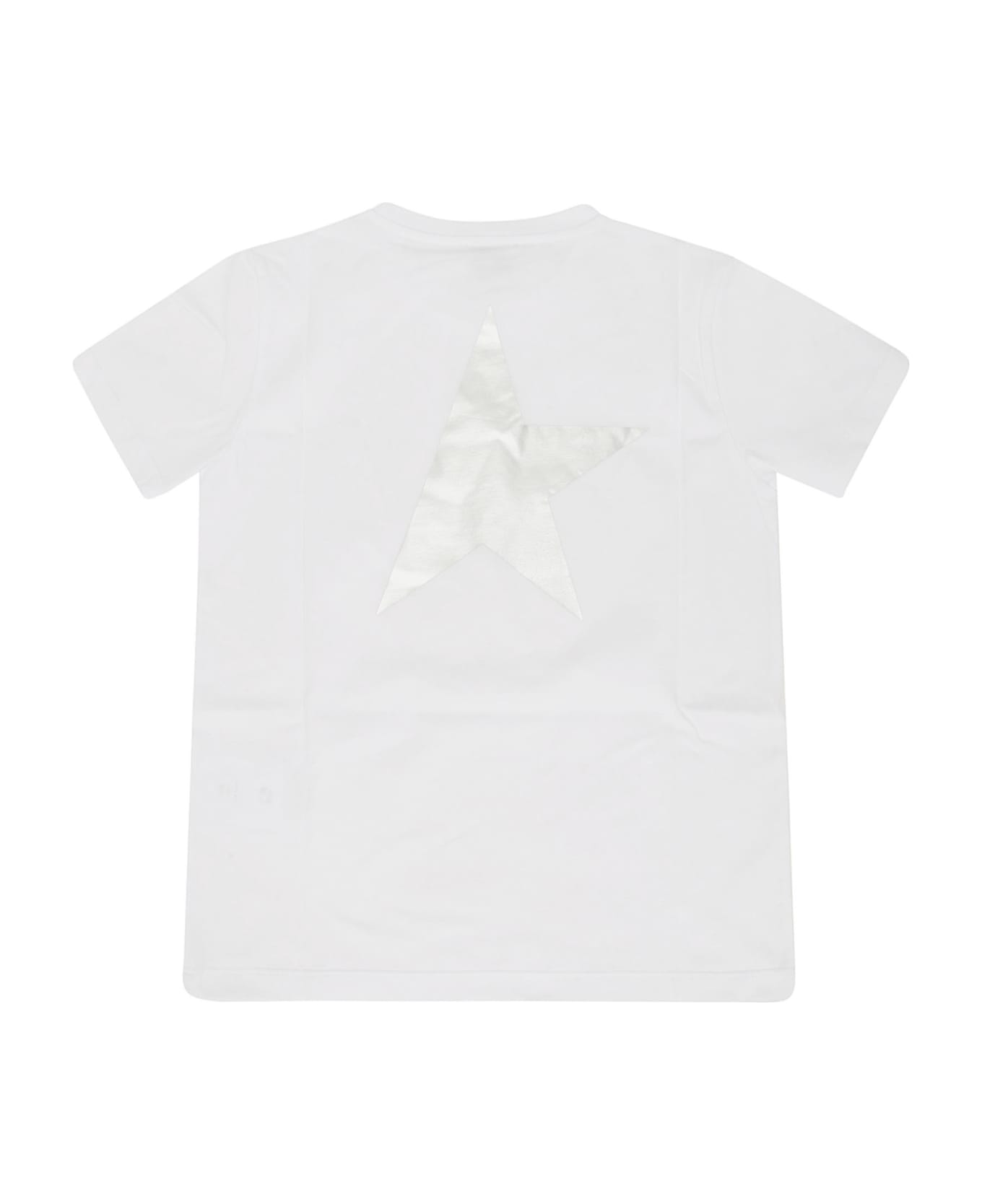 Golden Goose Star/ Boy's T-shirt S/s Logo/ Big Star Printed - WHITE/ SILVER Tシャツ＆ポロシャツ