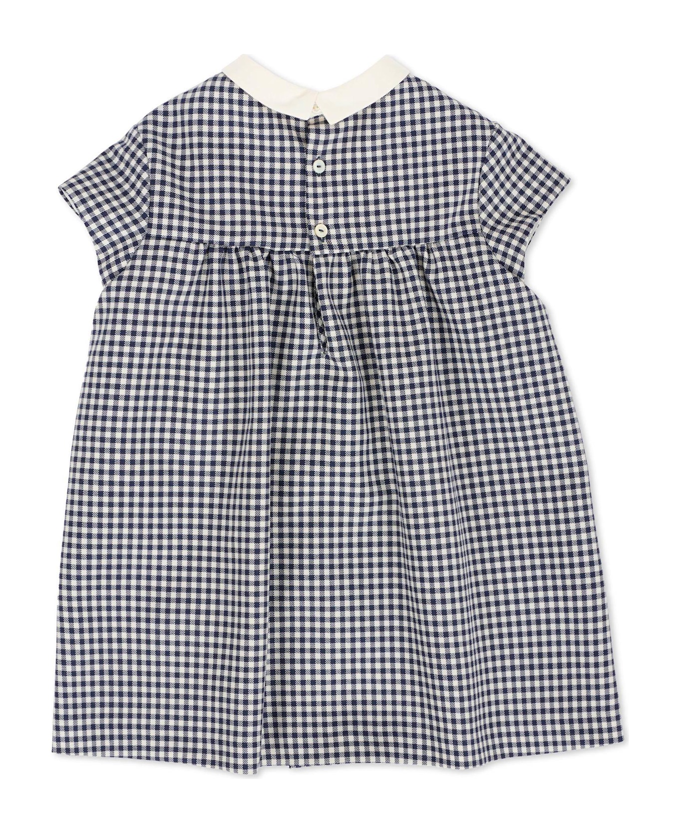Gucci Blue Dress For Baby Girl With Gg - Blue