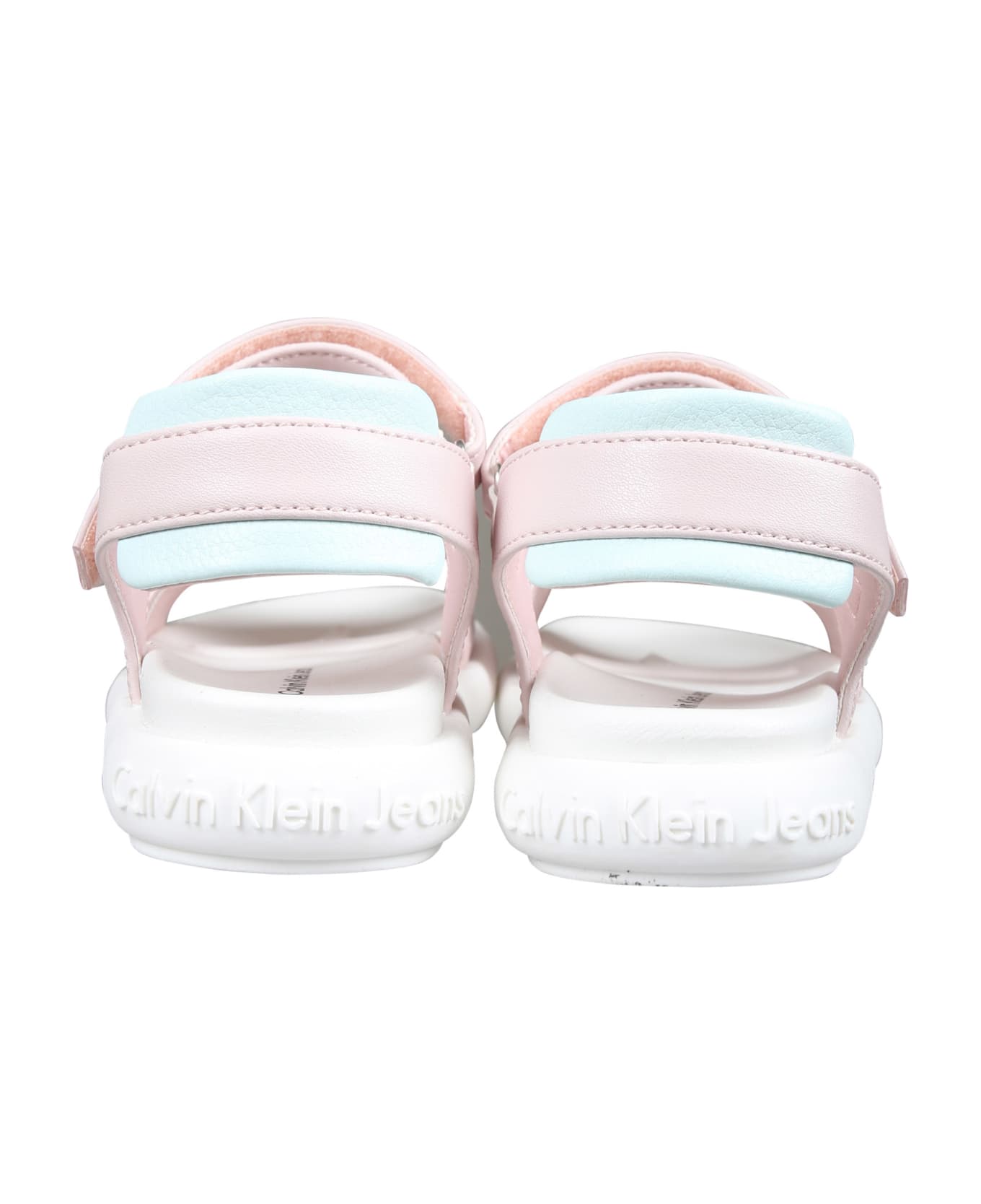 Calvin Klein Pink Sandals For Girl With Logo - Pink シューズ