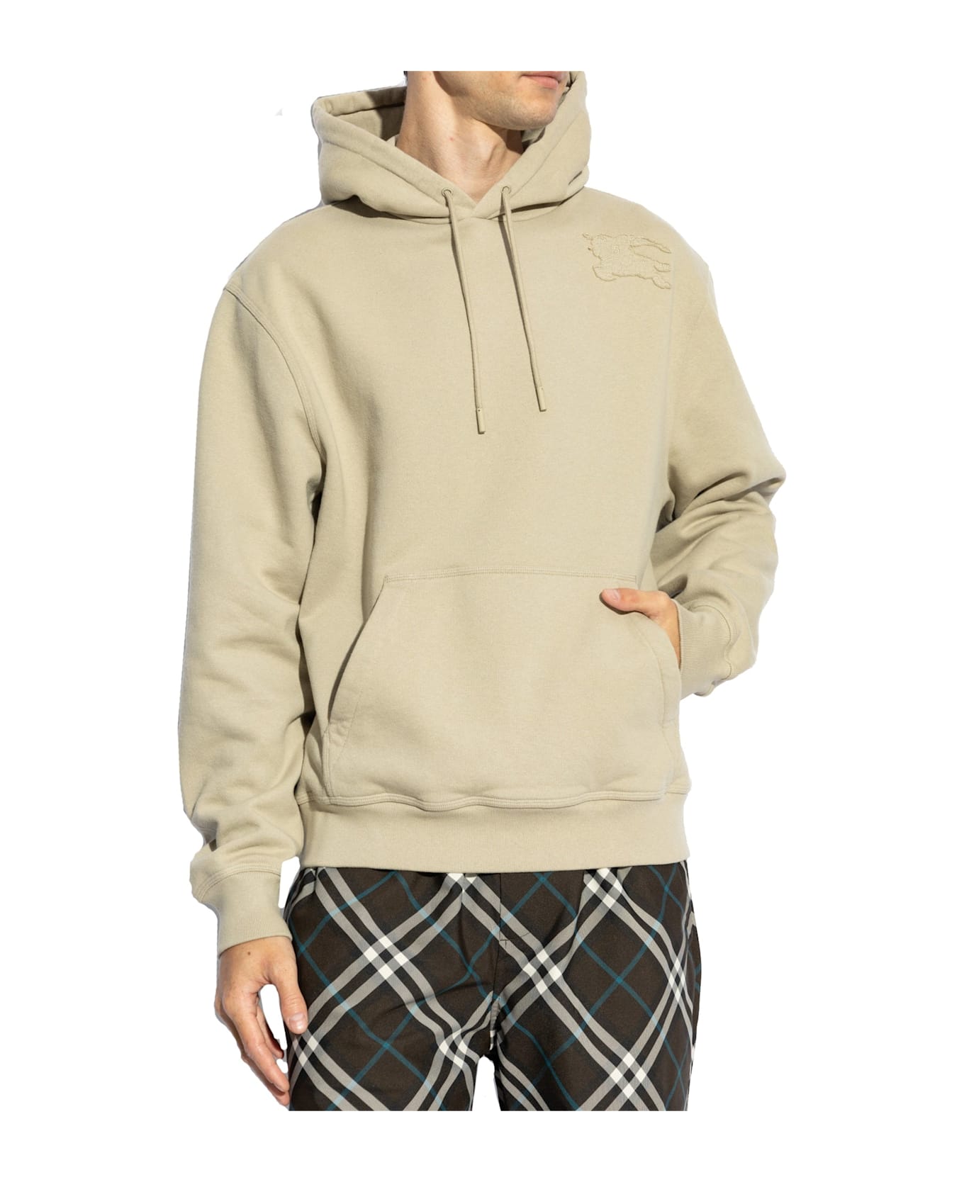 Burberry Cotton Hooded Sweatshirt - Beige