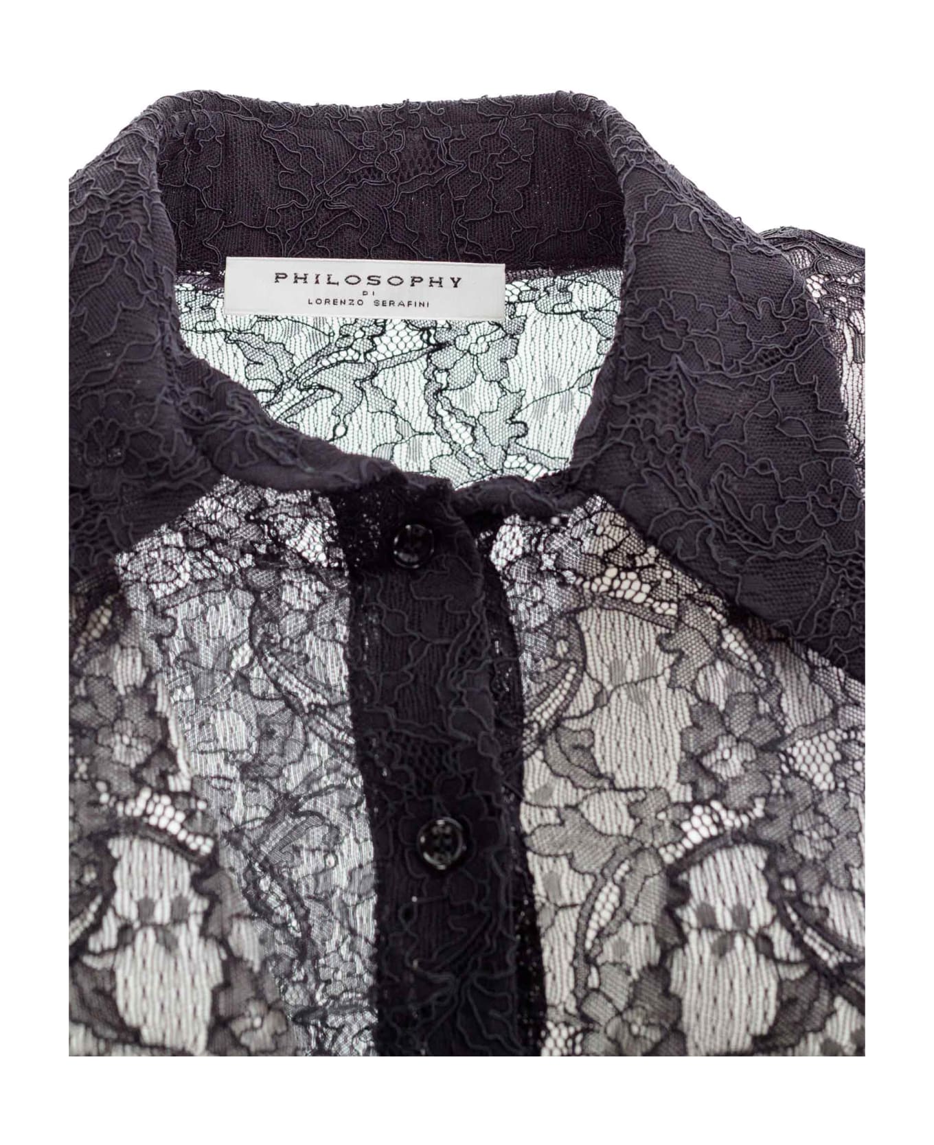 Philosophy di Lorenzo Serafini Lace Shirt - BLACK