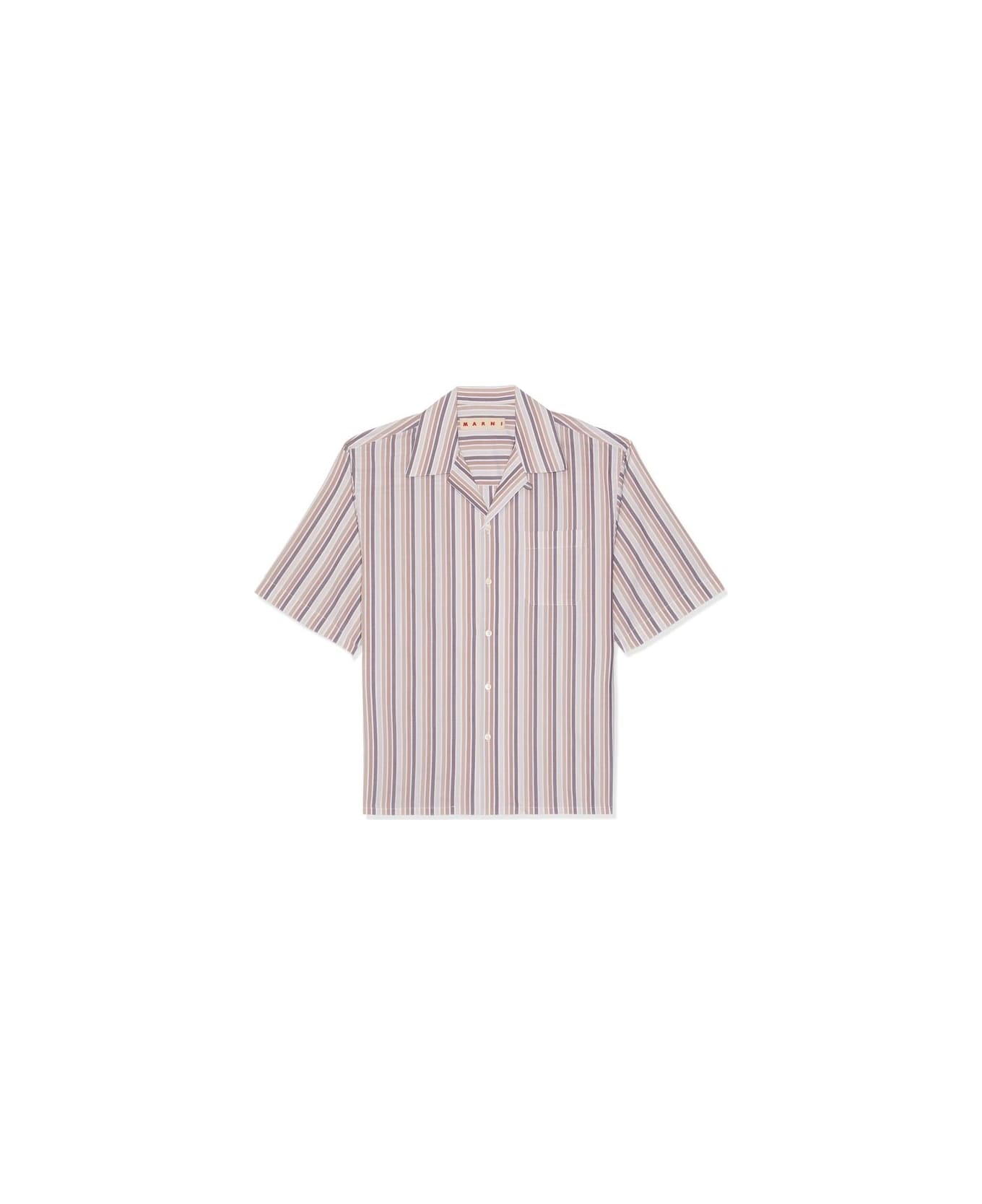 Marni Striped Short-sleeved Shirt - Beige