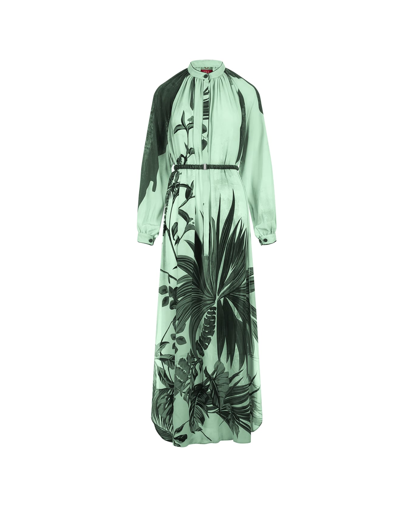 For Restless Sleepers Flowers Green Arione Long Dress - Green