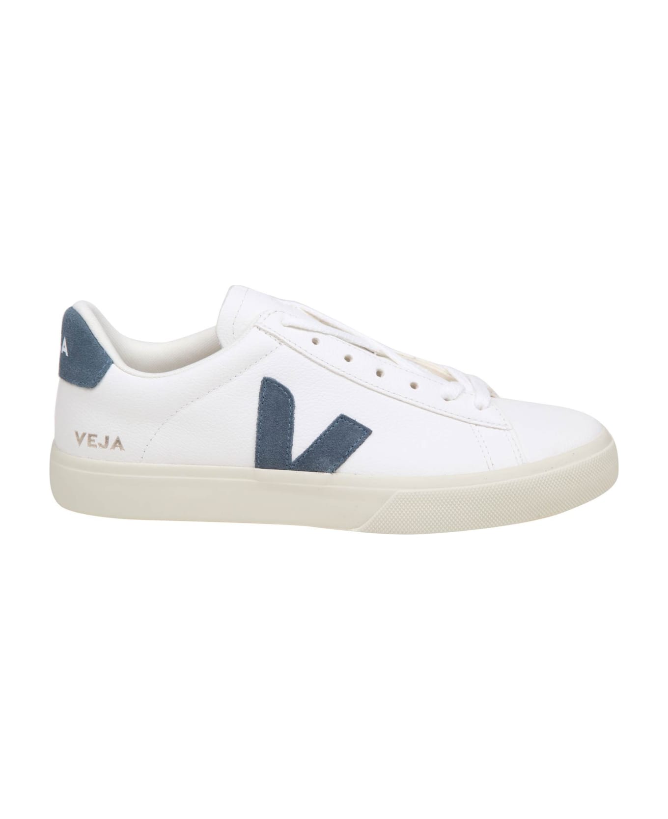 Veja Campo Chromefree In White/blue Leather