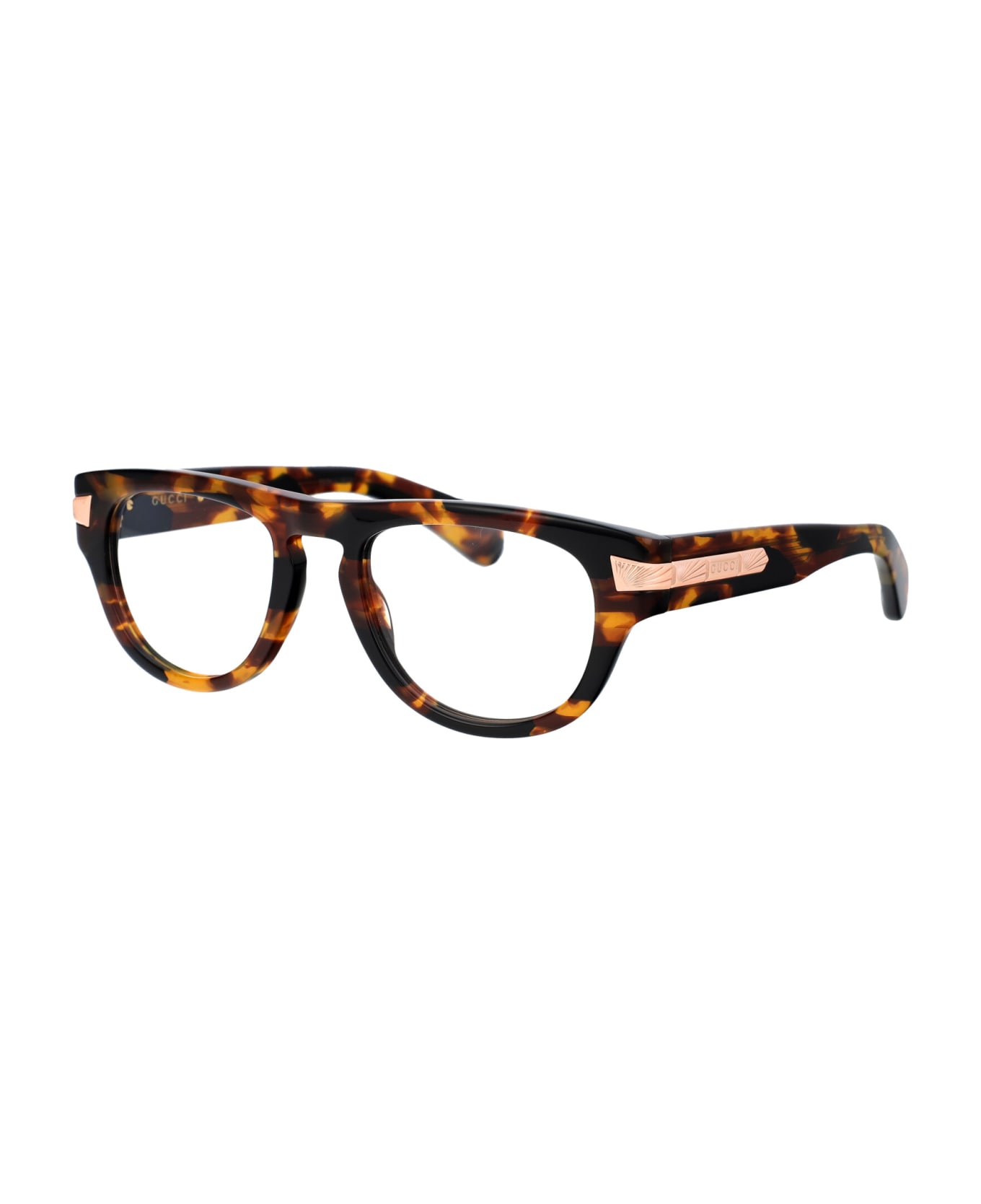 Gucci Eyewear Gg1519o Glasses - 002 HAVANA HAVANA TRANSPARENT アイウェア