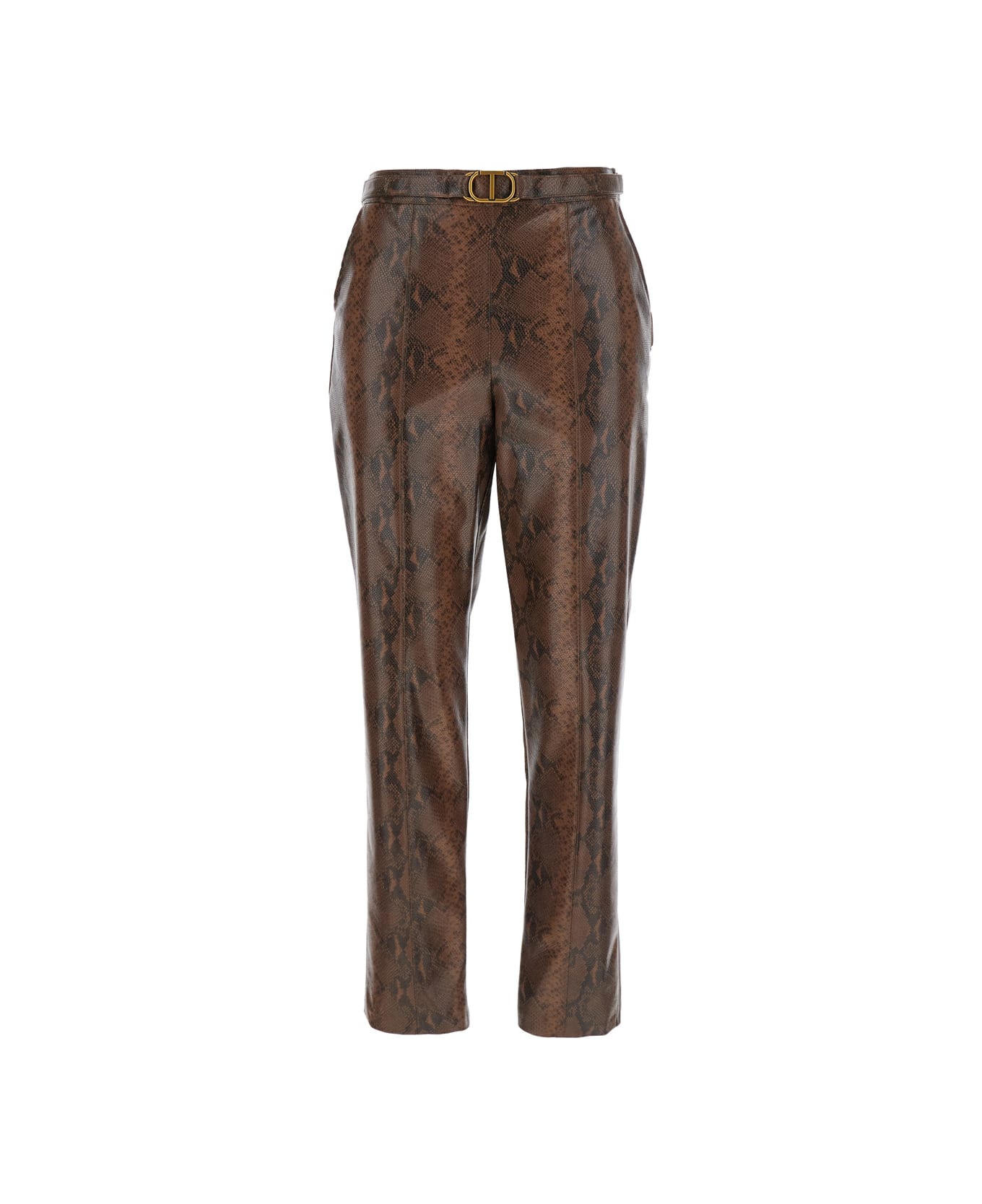 TwinSet Pantalone - Coffee/black