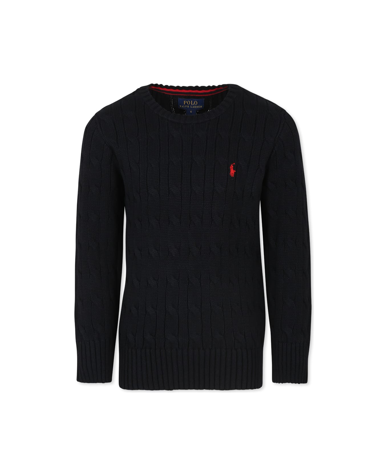 Ralph Lauren Red Sweater For Boy With Horse - Black