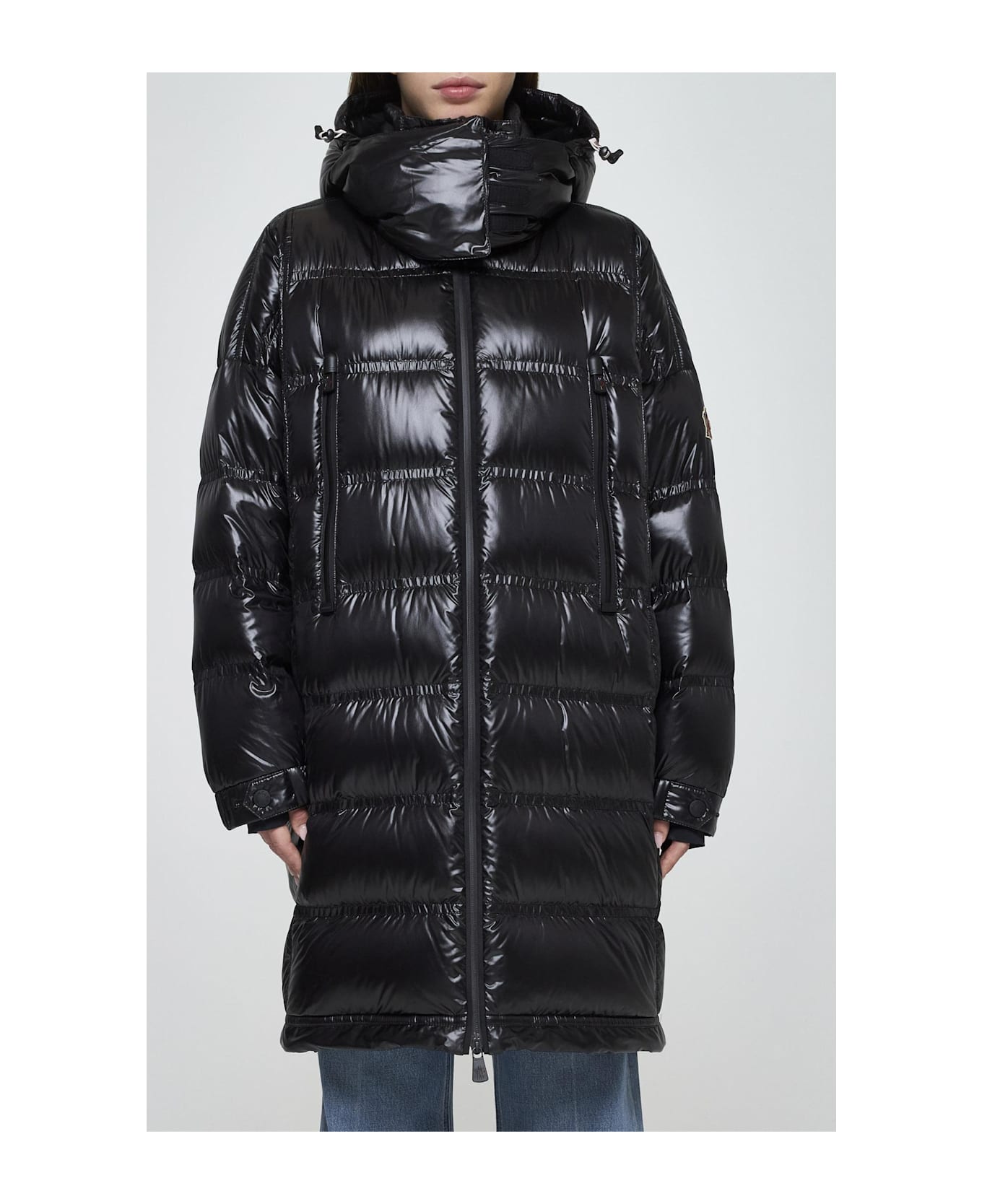 Moncler Rochelairs Quilted Nylon Down Long Parka - Nero