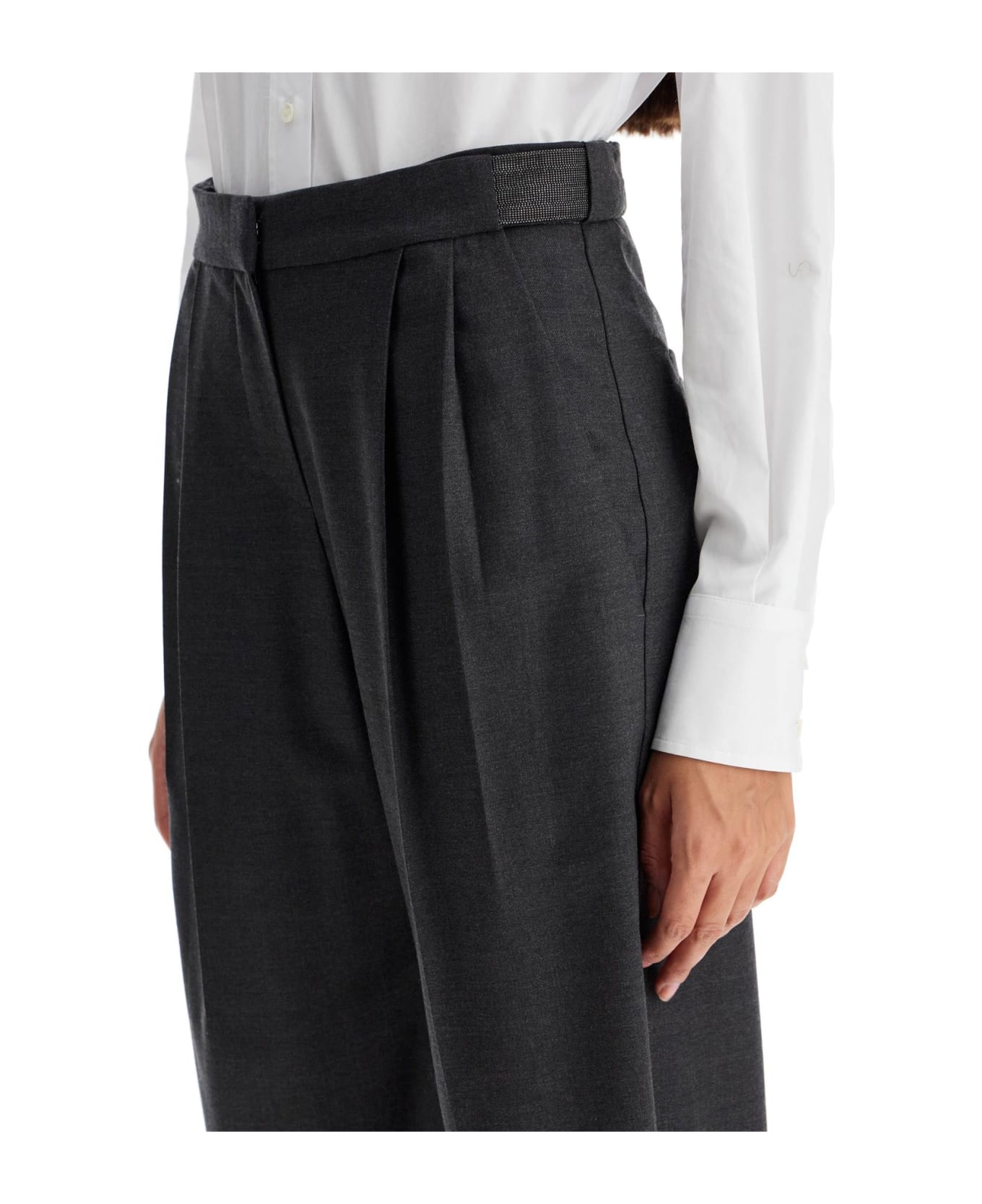 Brunello Cucinelli High Rise Wide Leg Trousers