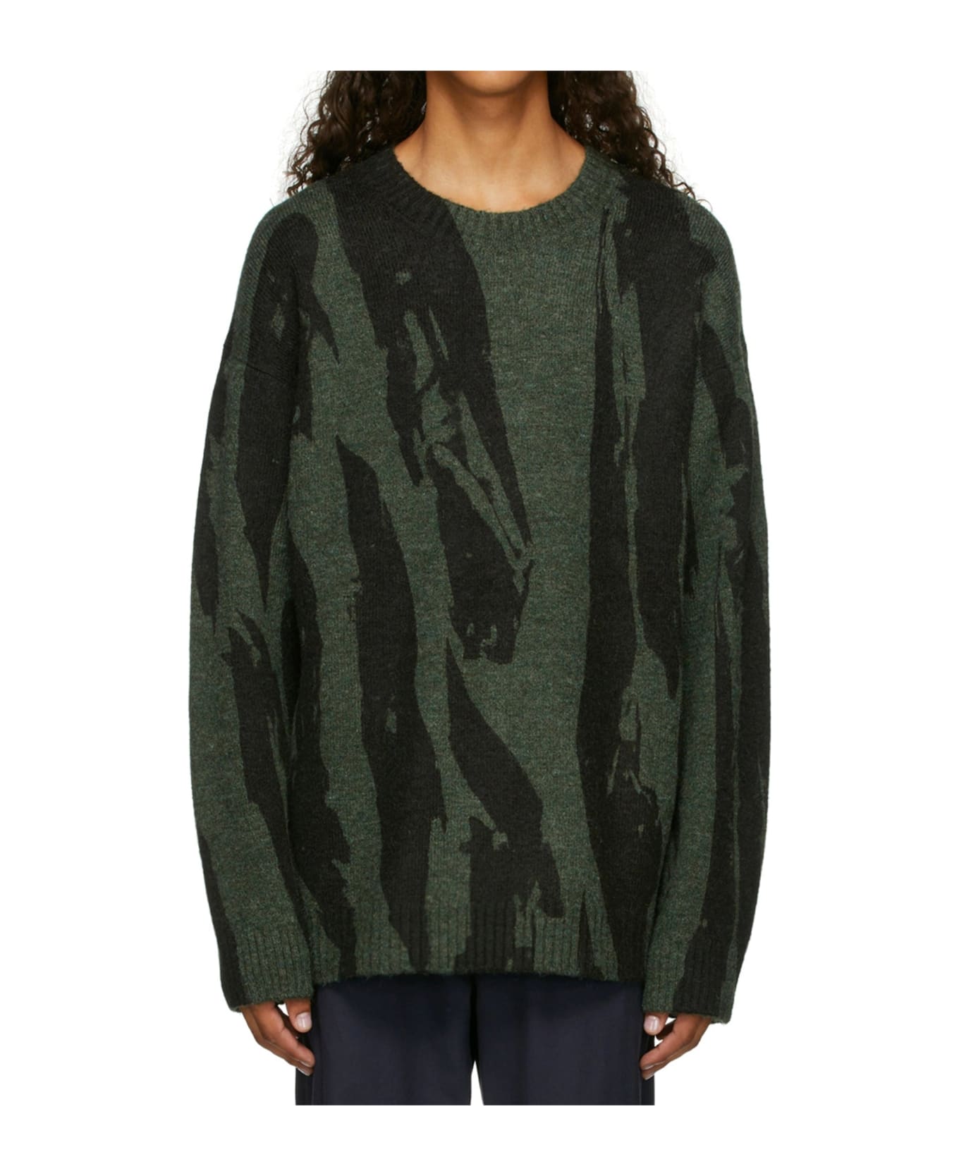 Kenzo Pleat Camo Sweater - Green