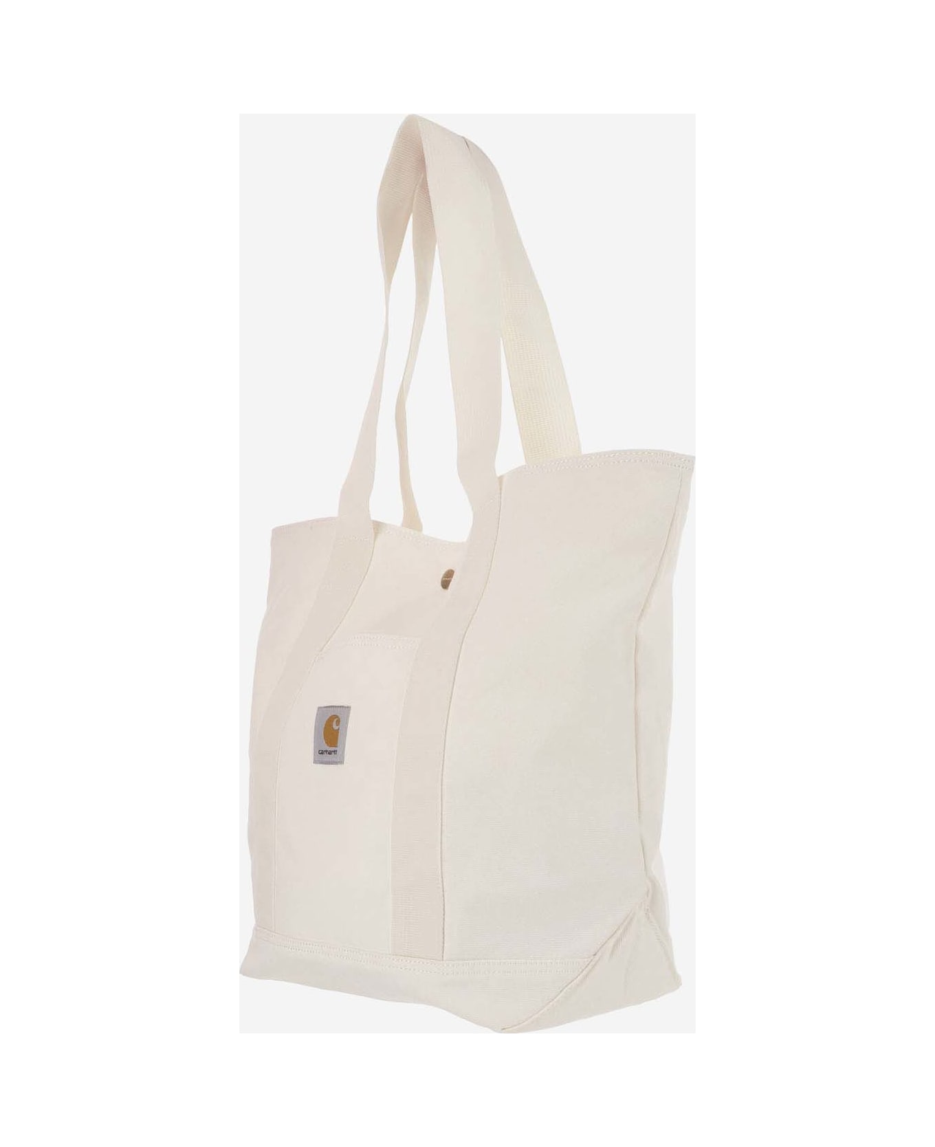 Carhartt Canvas Tote Bag With Logo - Ivory