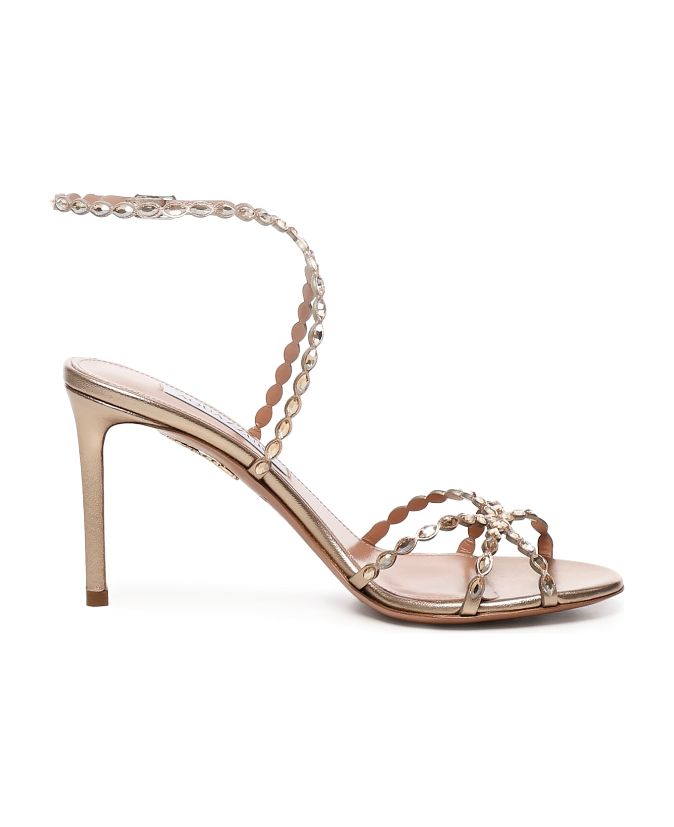 Aquazzura Love Struck Crystal Sandals - LIGHT COPPER
