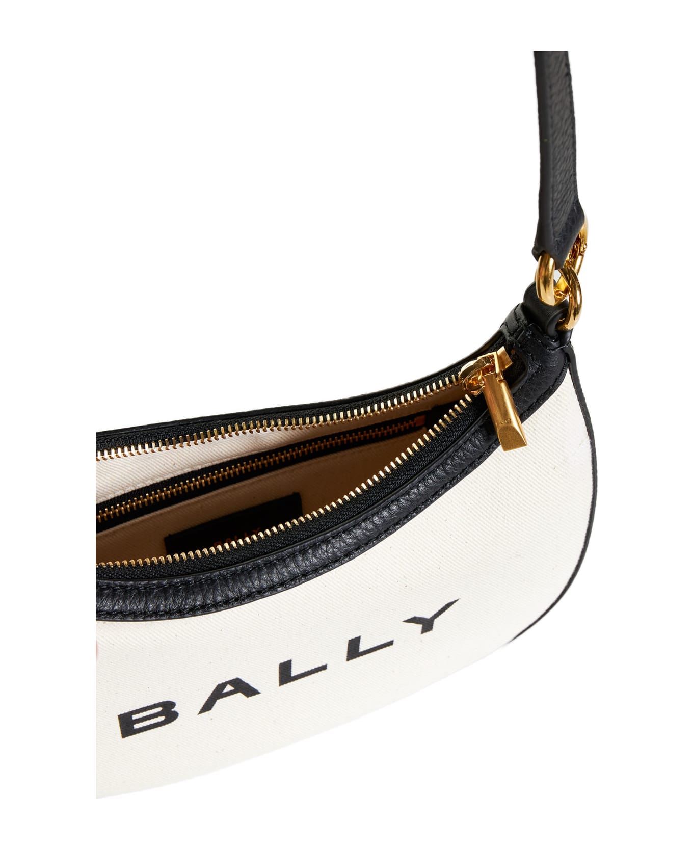 Bally 'bar Ellipse' Crossbody Bag - Natural/black+oro