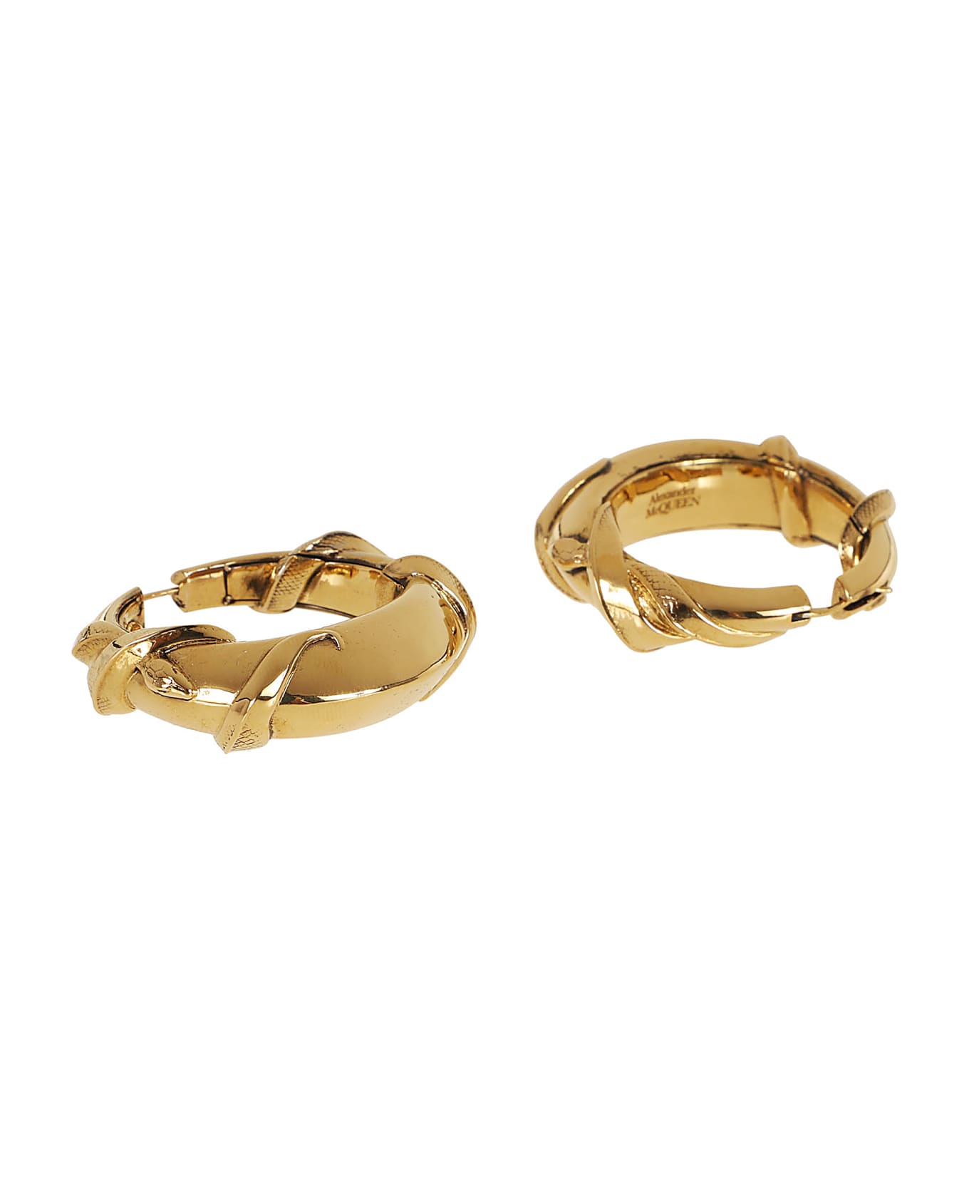 Alexander McQueen Snake Hoop Earring - Light Ant Gold