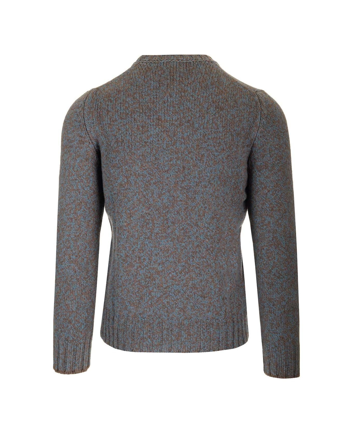 Barba Napoli Moulinè Wool Crewneck Sweater - Grey