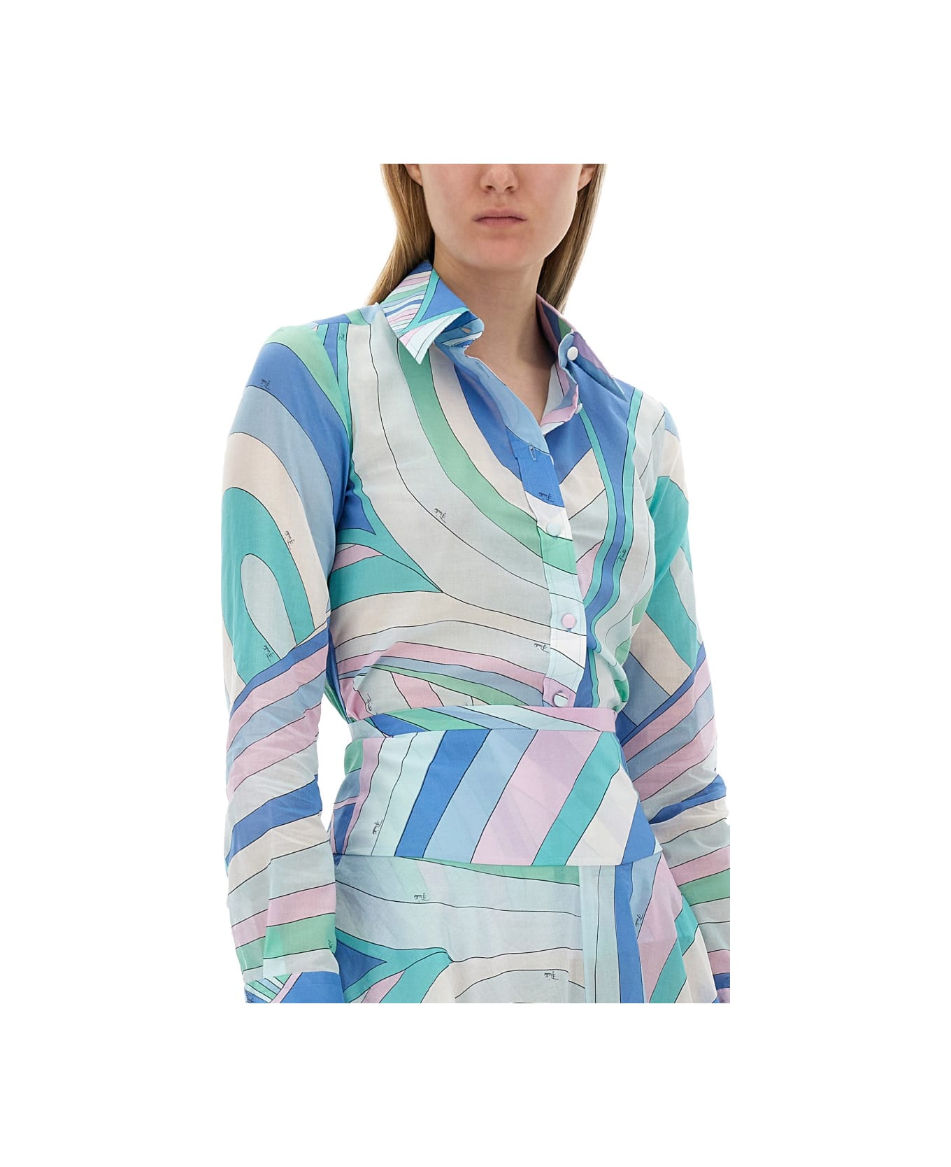 Pucci Iris Print Shirt - Clear Blue シャツ