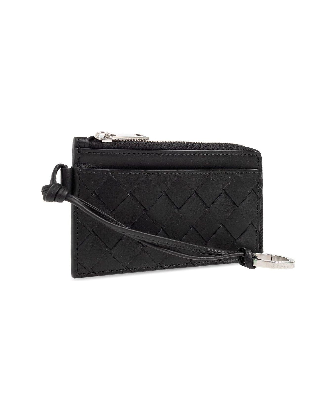 Bottega Veneta Intrecciato L-zippered Card Holder - BLACK