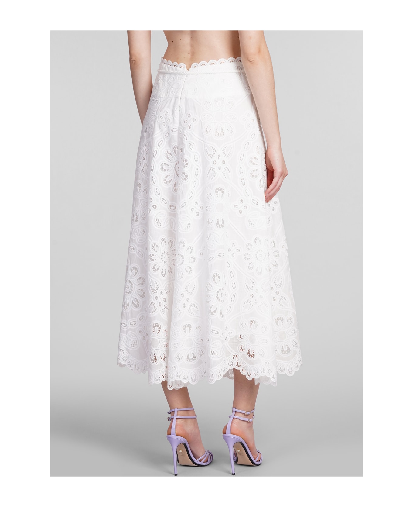 Zimmermann Skirt In White Cotton - white