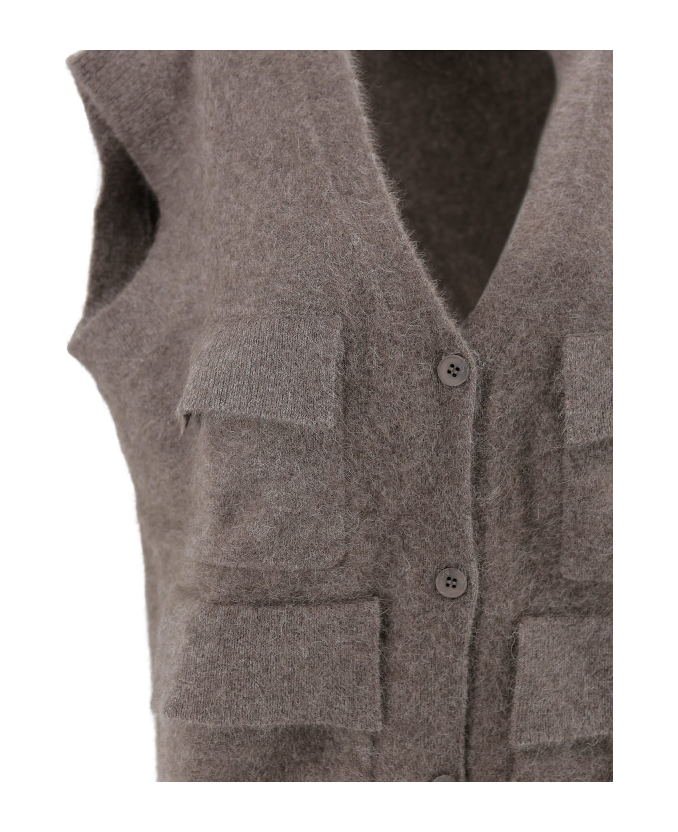 Parosh Sleeveless Knitted Vest - Castagna