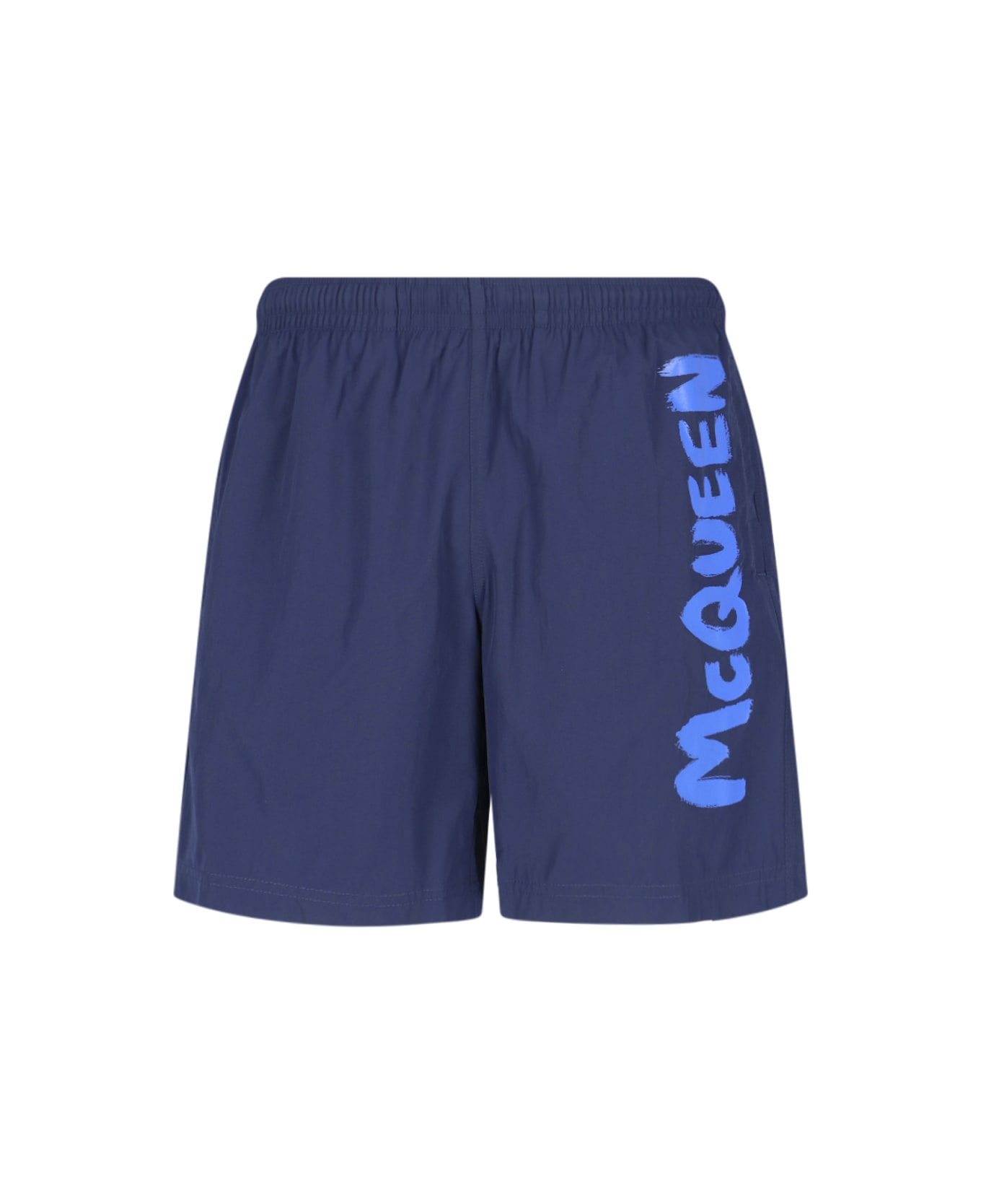 Alexander McQueen Graffiti Logo Swim Shorts - Blue ショートパンツ