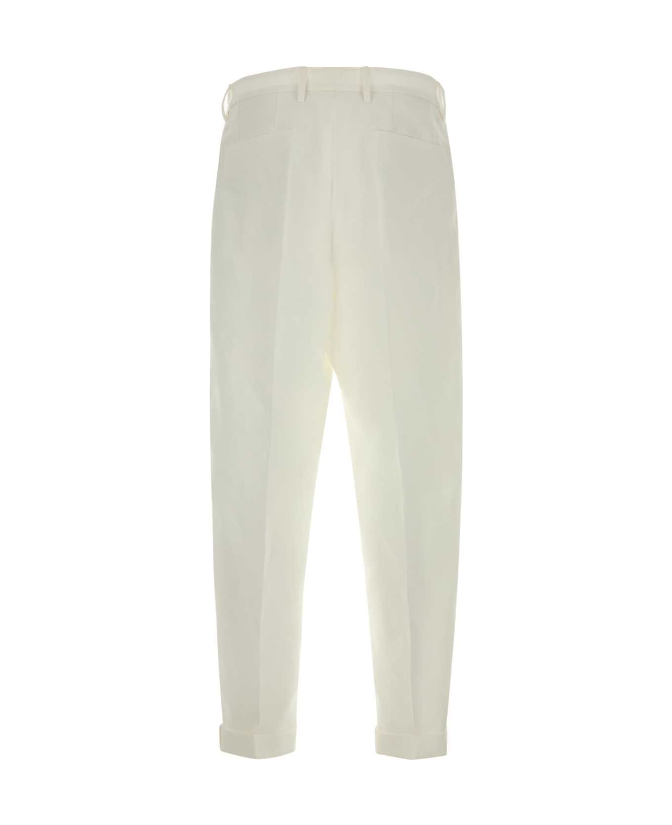 Dolce & Gabbana White Canvas Pant - BIANCO