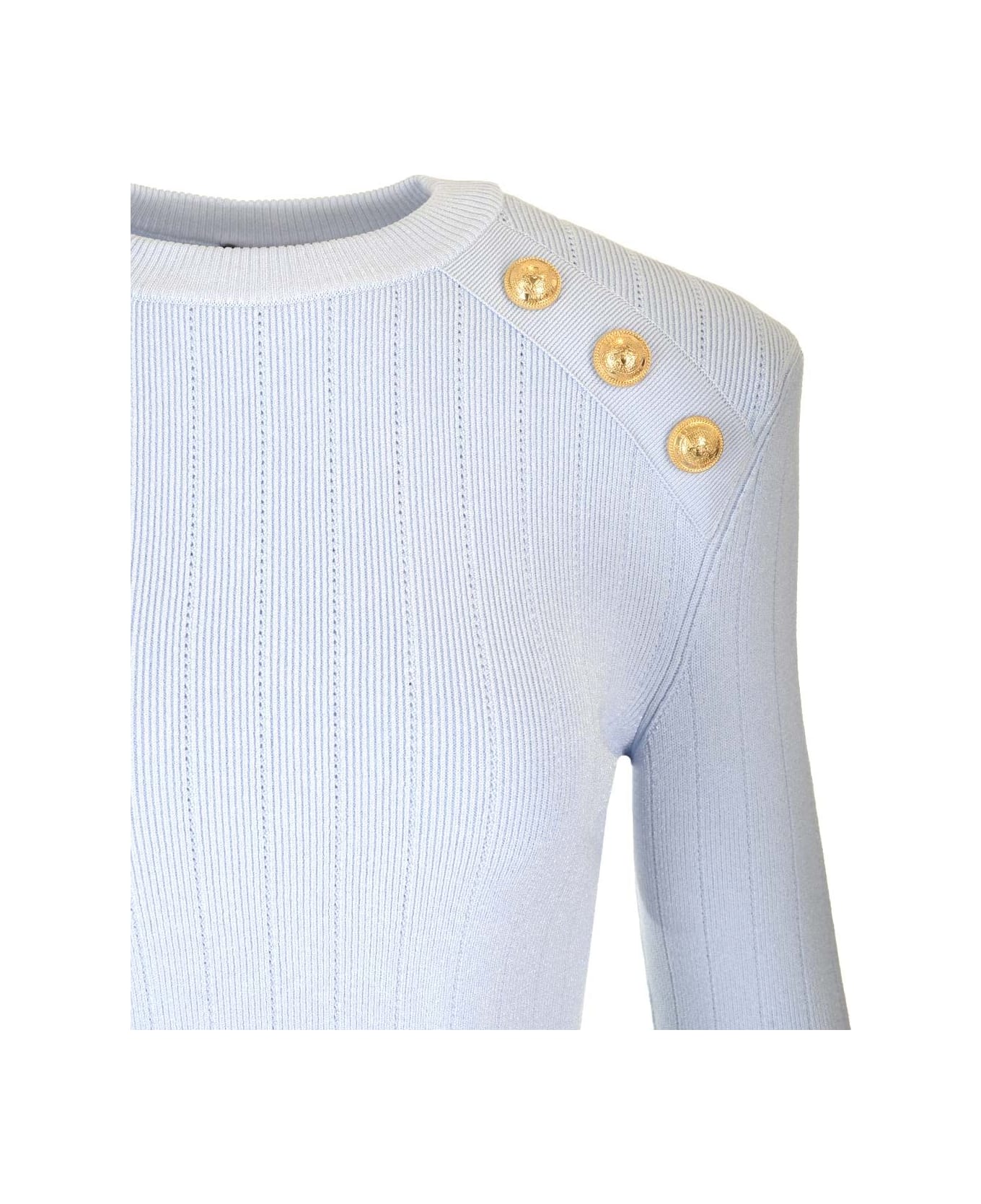 Balmain Knit Jumper - Light blue