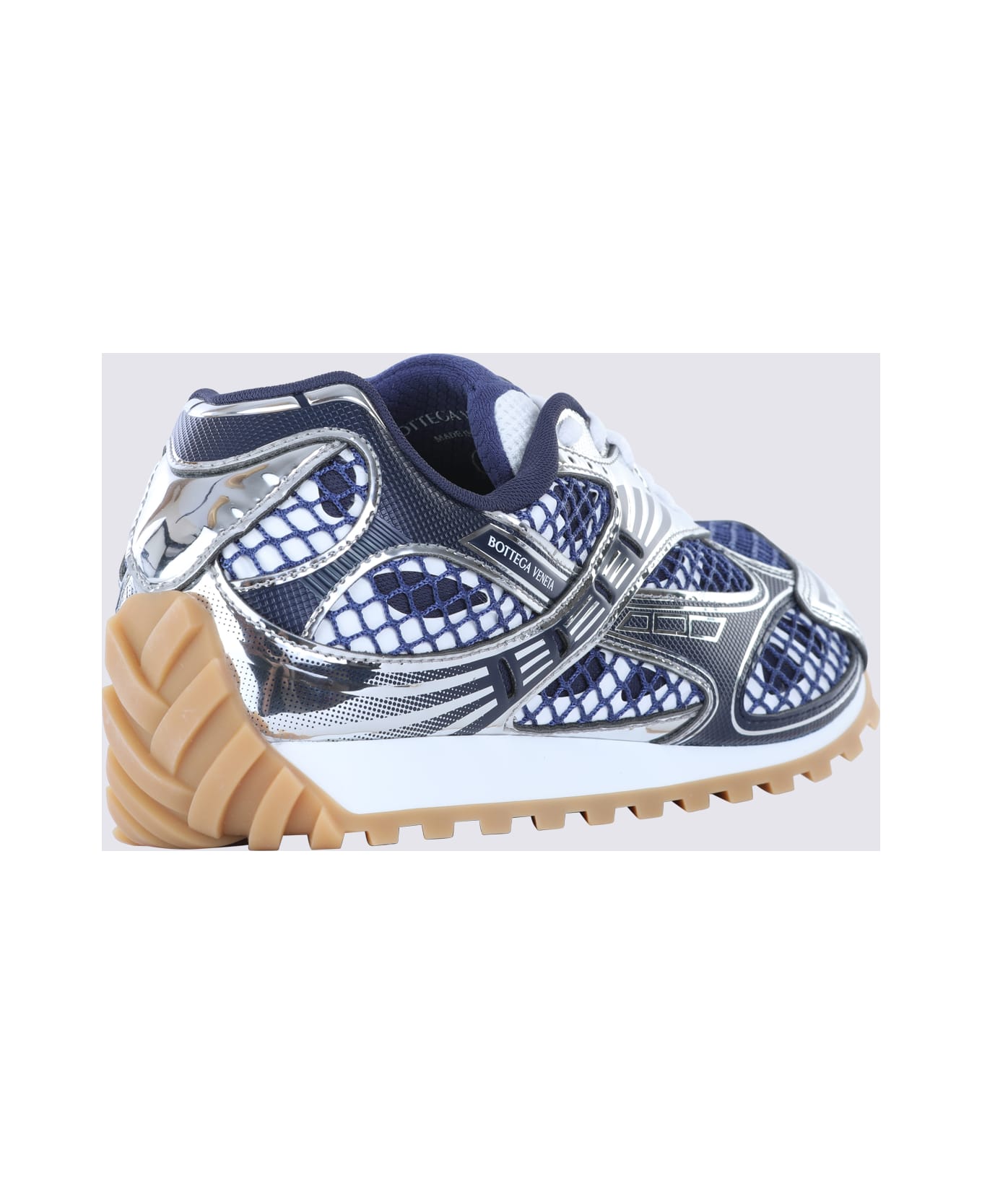 Bottega Veneta Blue And Silver Orbit Sneakers - ABYSS-SILVER