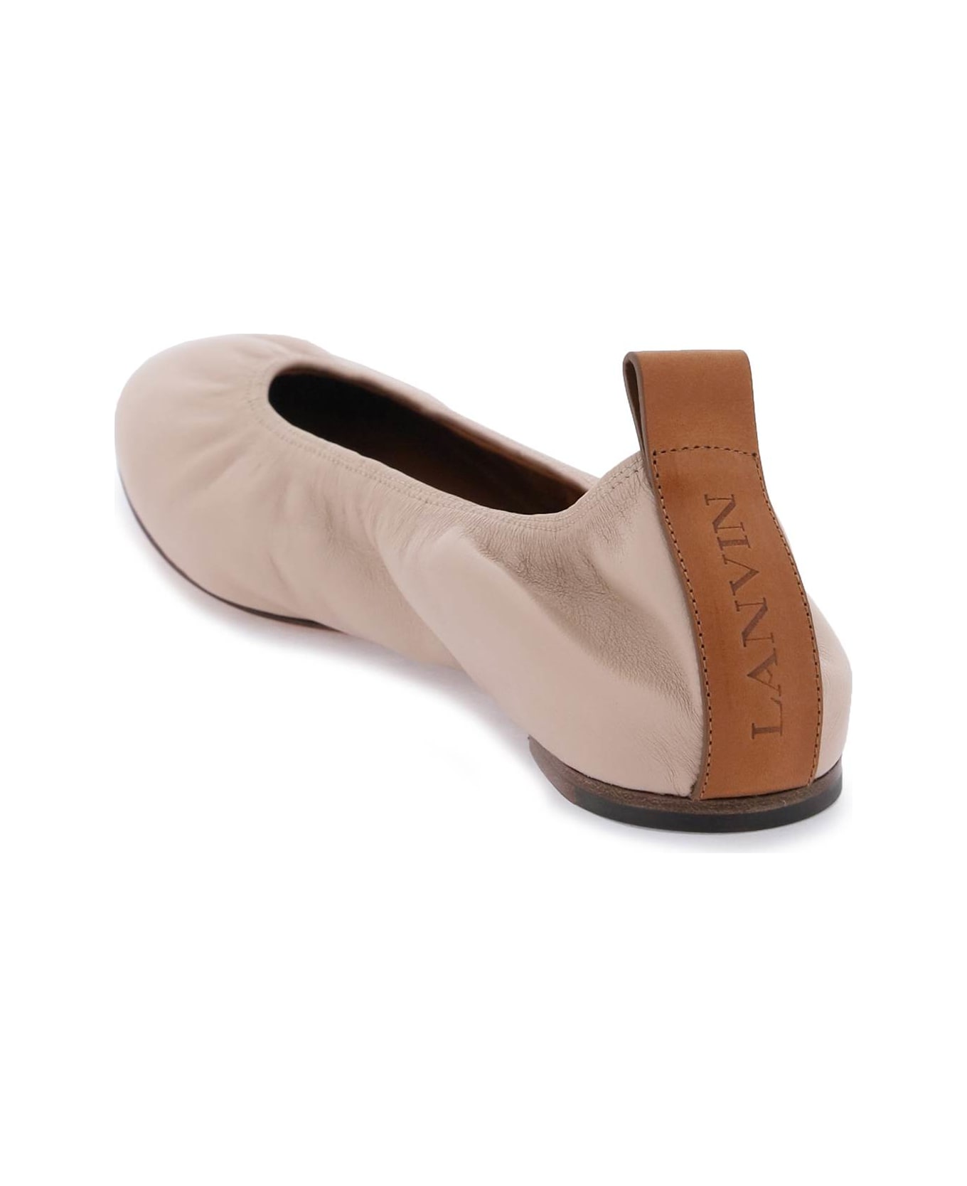 Lanvin Ruch Detailed Slip-on Ballerina Shoes - DARK BEIGE