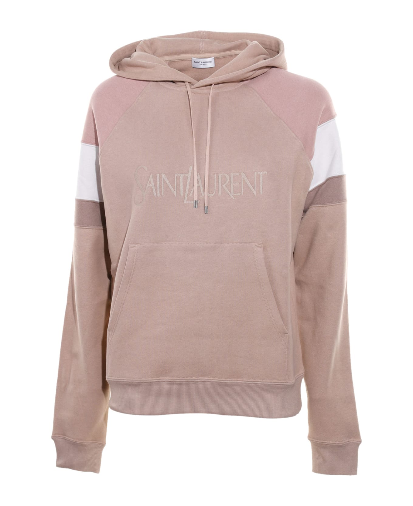 Saint Laurent Sweatshirt With Hood And Embroidered Logo - NUDE ROSE フリース