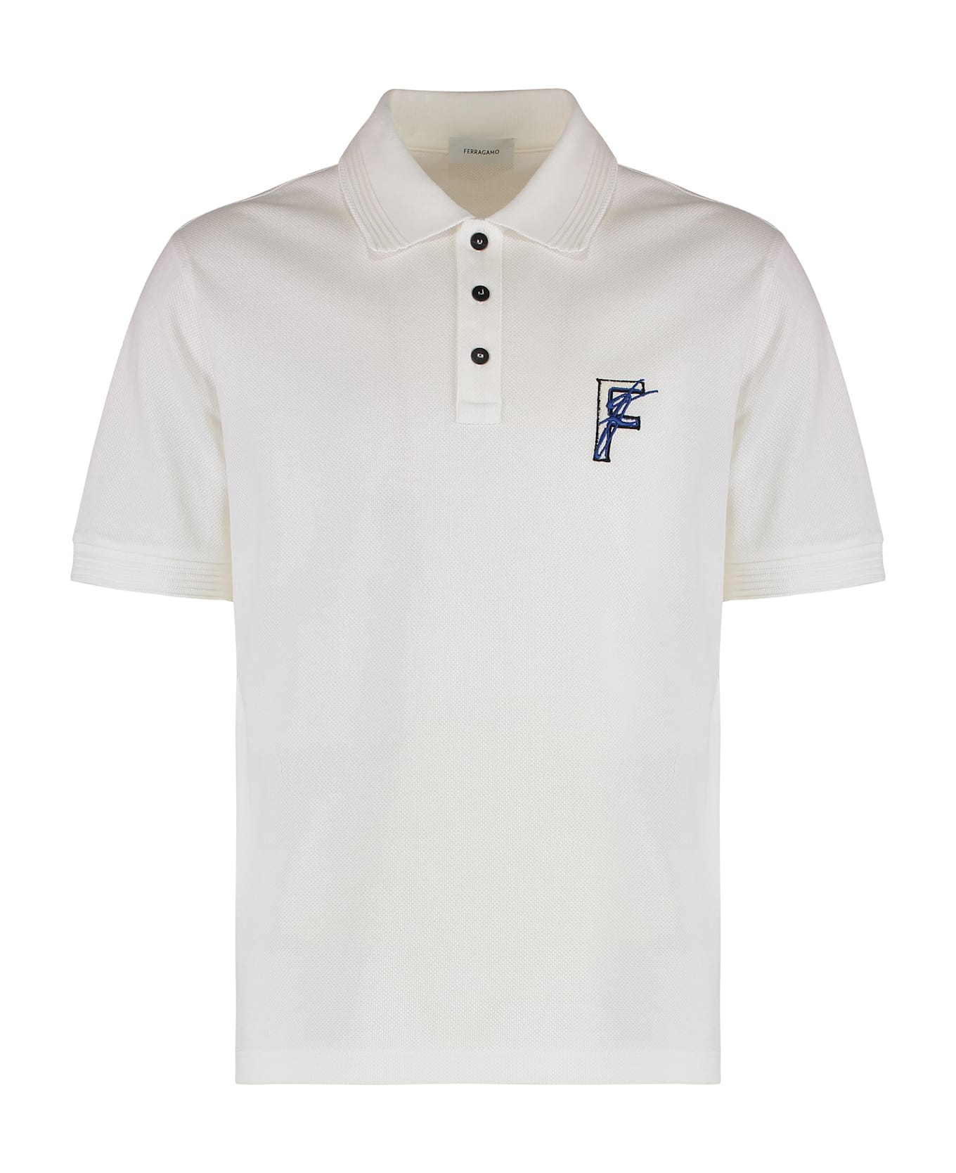 Ferragamo Cotton-piqué Polo Shirt - White
