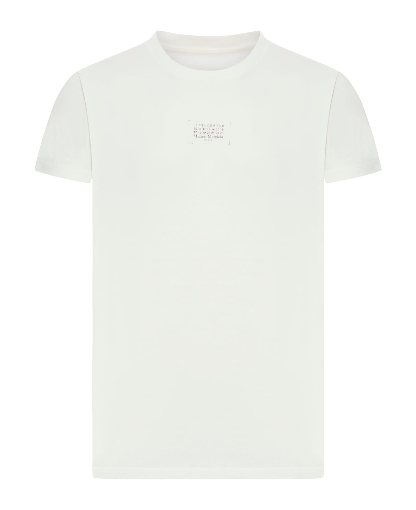Maison Margiela Cotton T-shirt With Front Logo - White