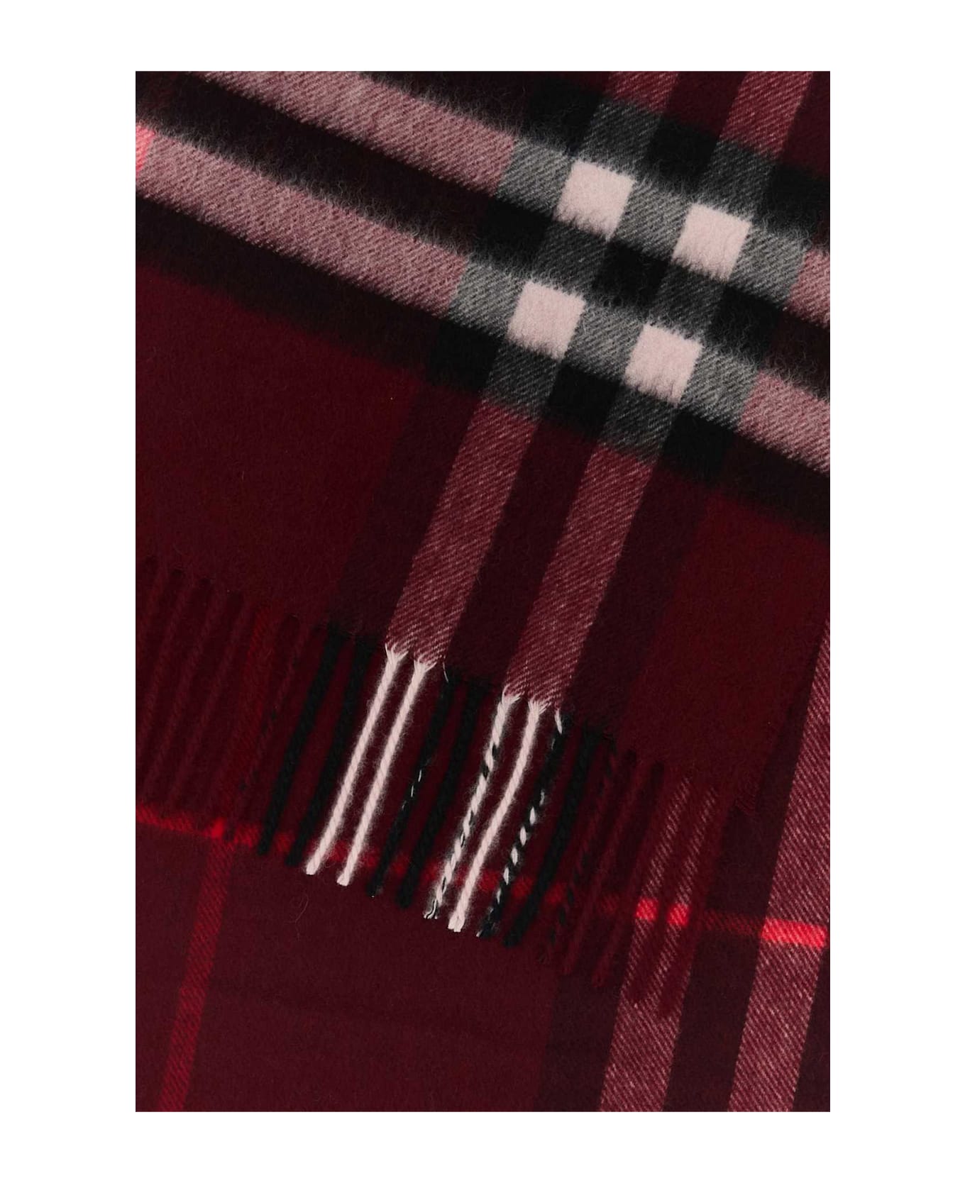 Burberry Embroidered Cashmere Scarf - OXBLOOD