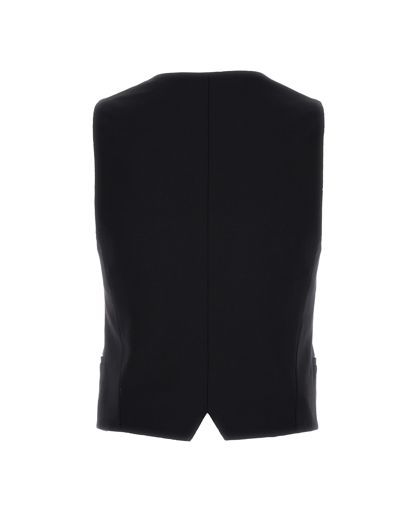 PT Torino Black Single-breasted Vest In Wool Man - Black ベスト