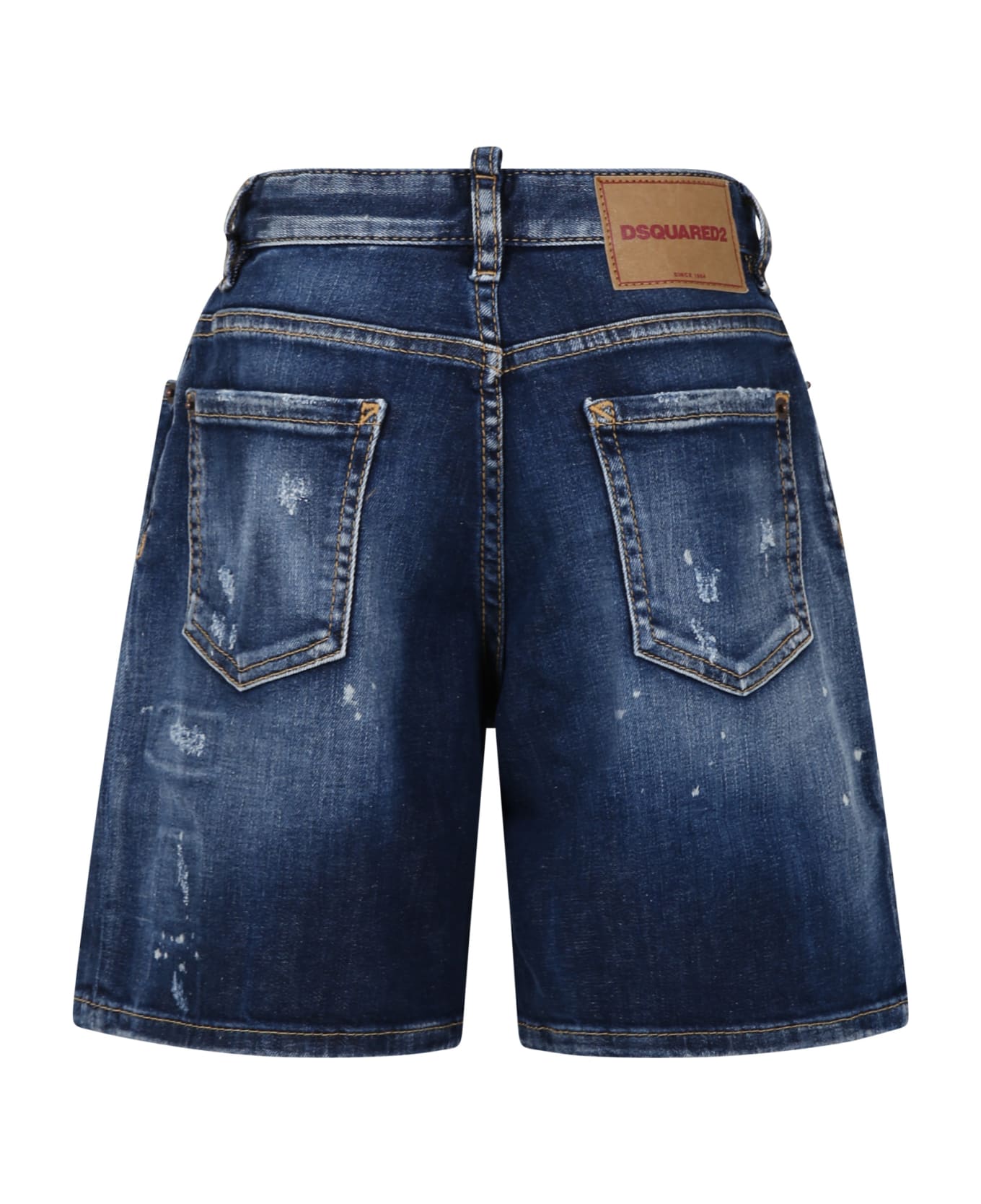 Dsquared2 Blue Shorts For Boy With Logo - Denim