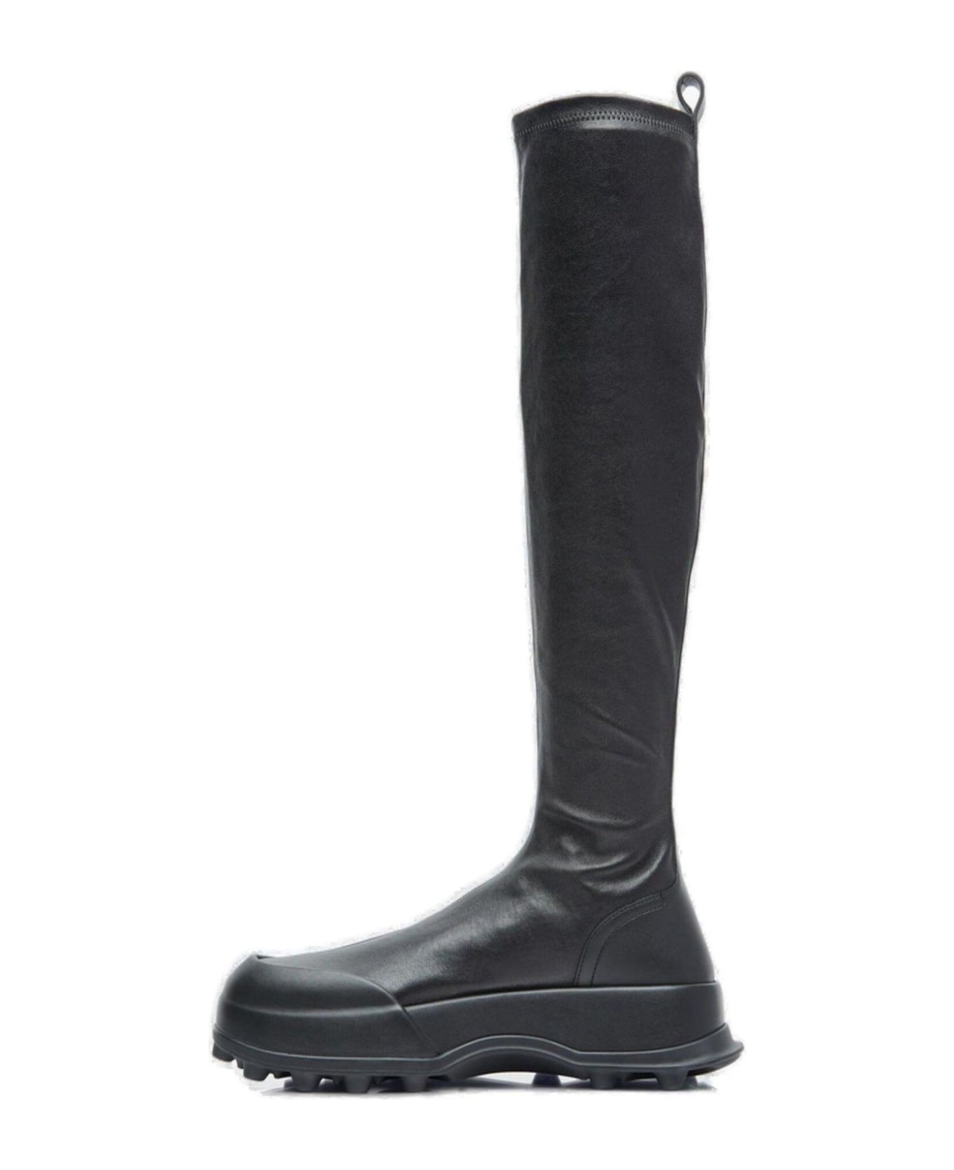 Jil Sander Pull-on Knee-high Boots - BLACK