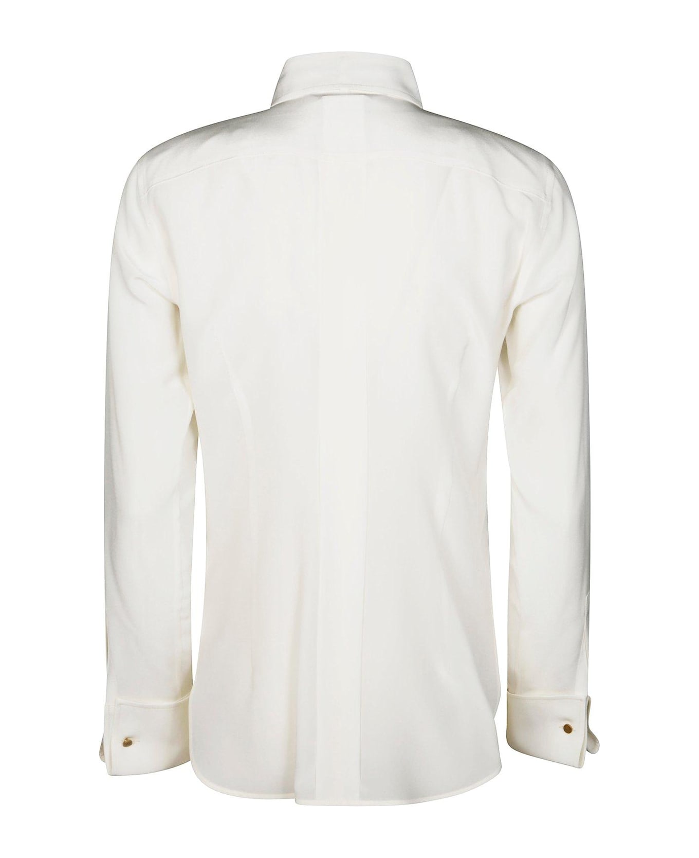 Max Mara Apollo Ribbon Detailed Long-sleeved Shirt - WHITE