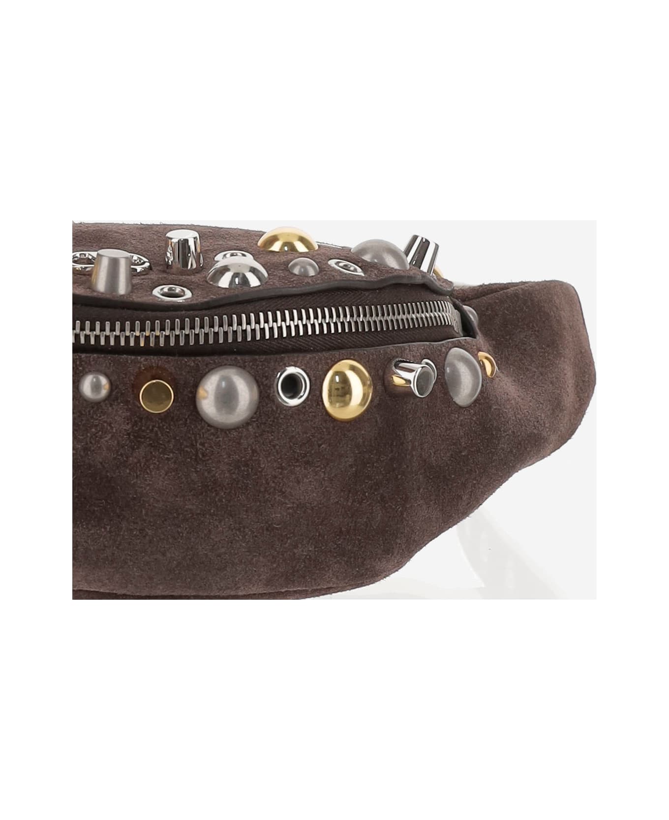 Valentino Garavani Nellcôte Pouch In Suede - Dark Brown