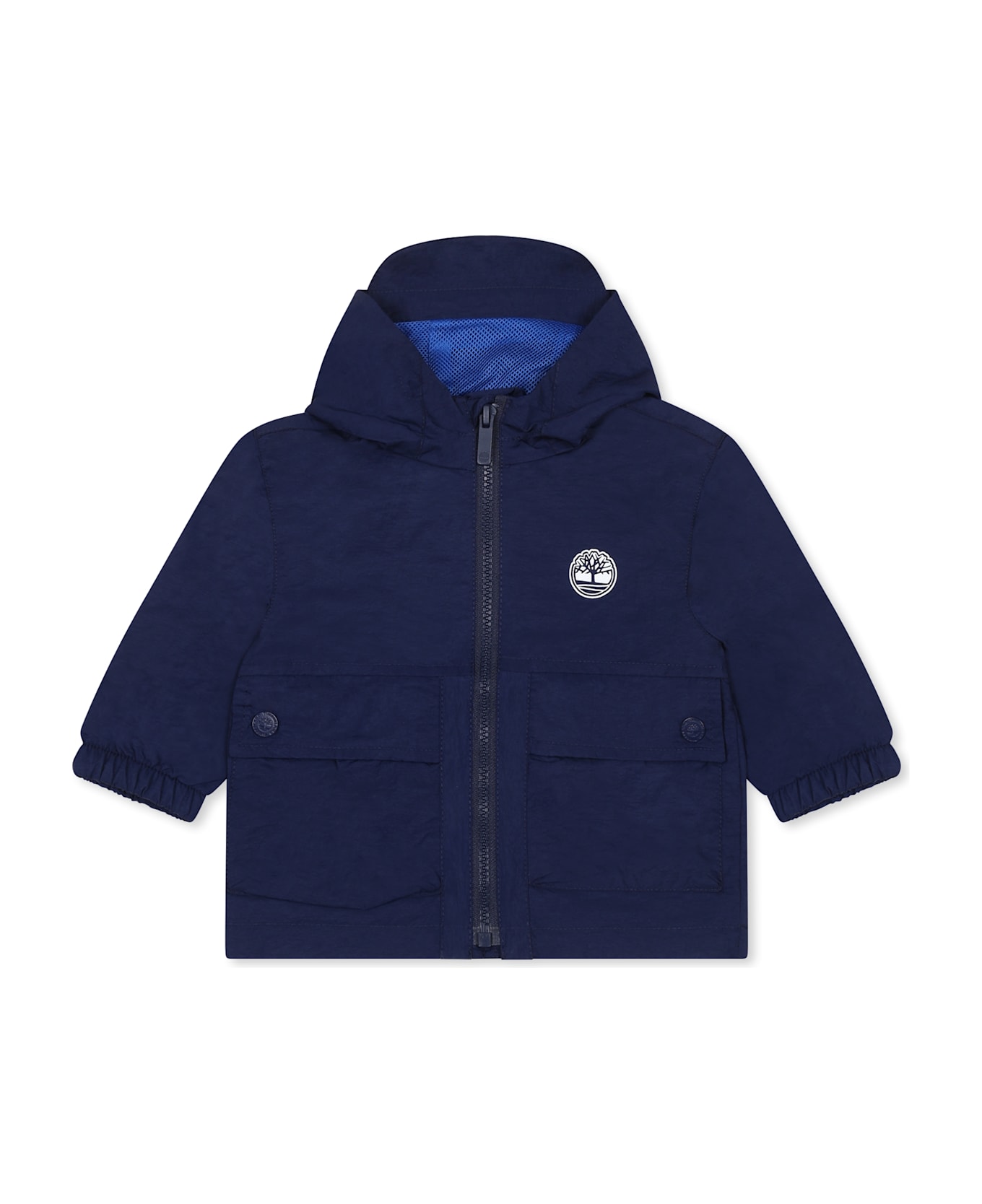 Timberland Blue Windbreaker Jacket For Baby Boy With Tree - Blue