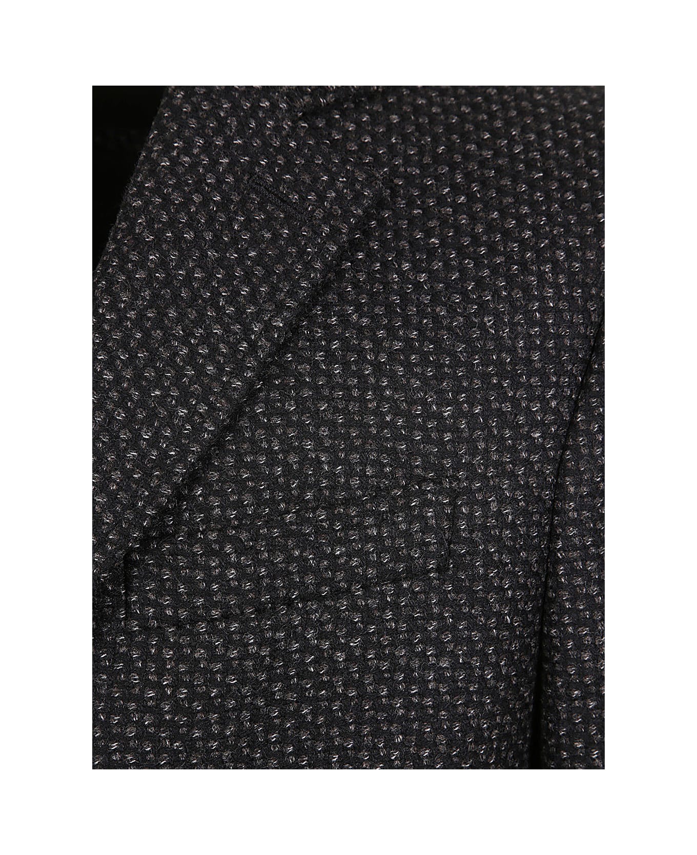 Zegna Wool And Cashmere Overcoat - Black And Dark Grey