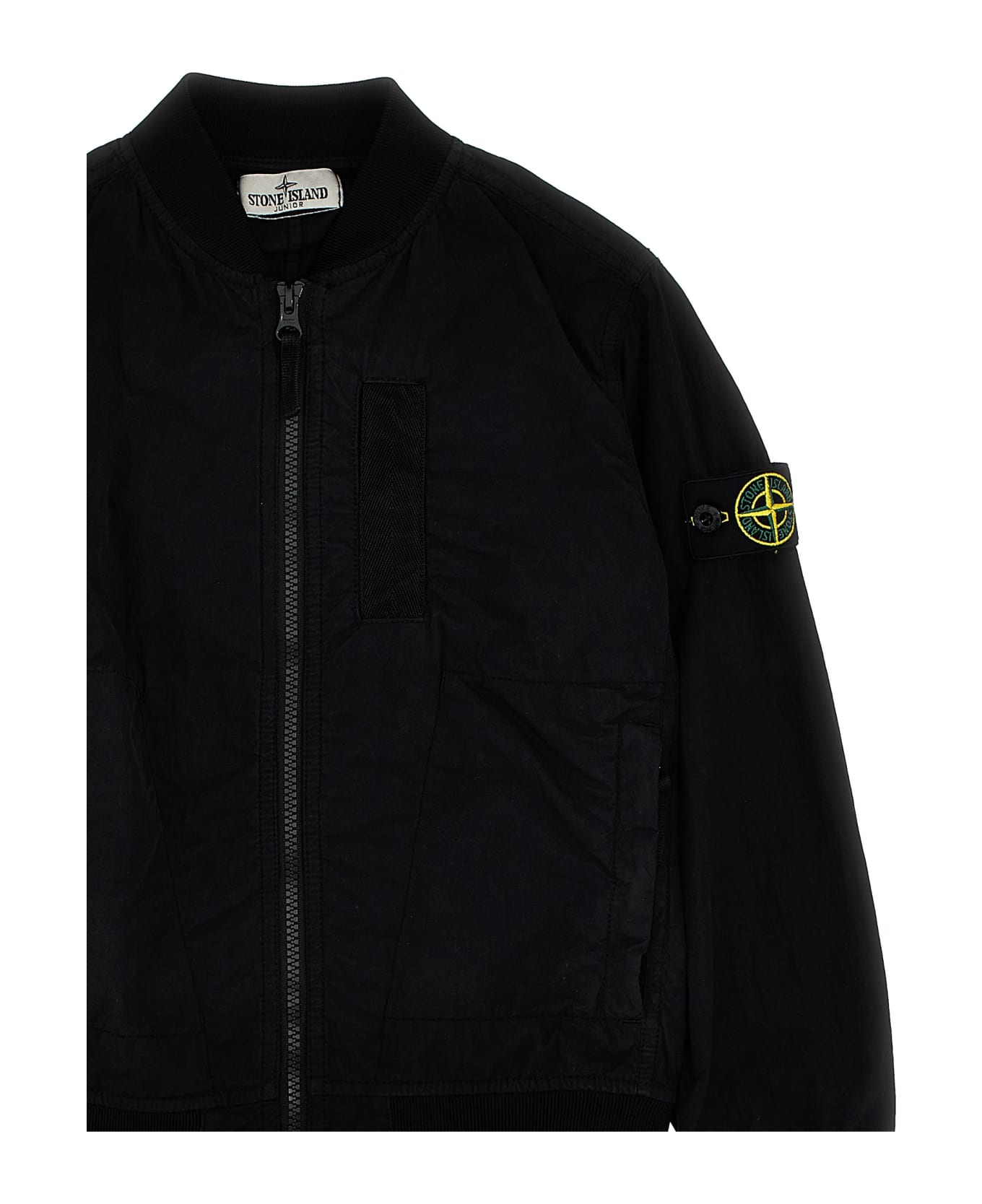 Stone Island Junior Logo Badge Jacket - Black  