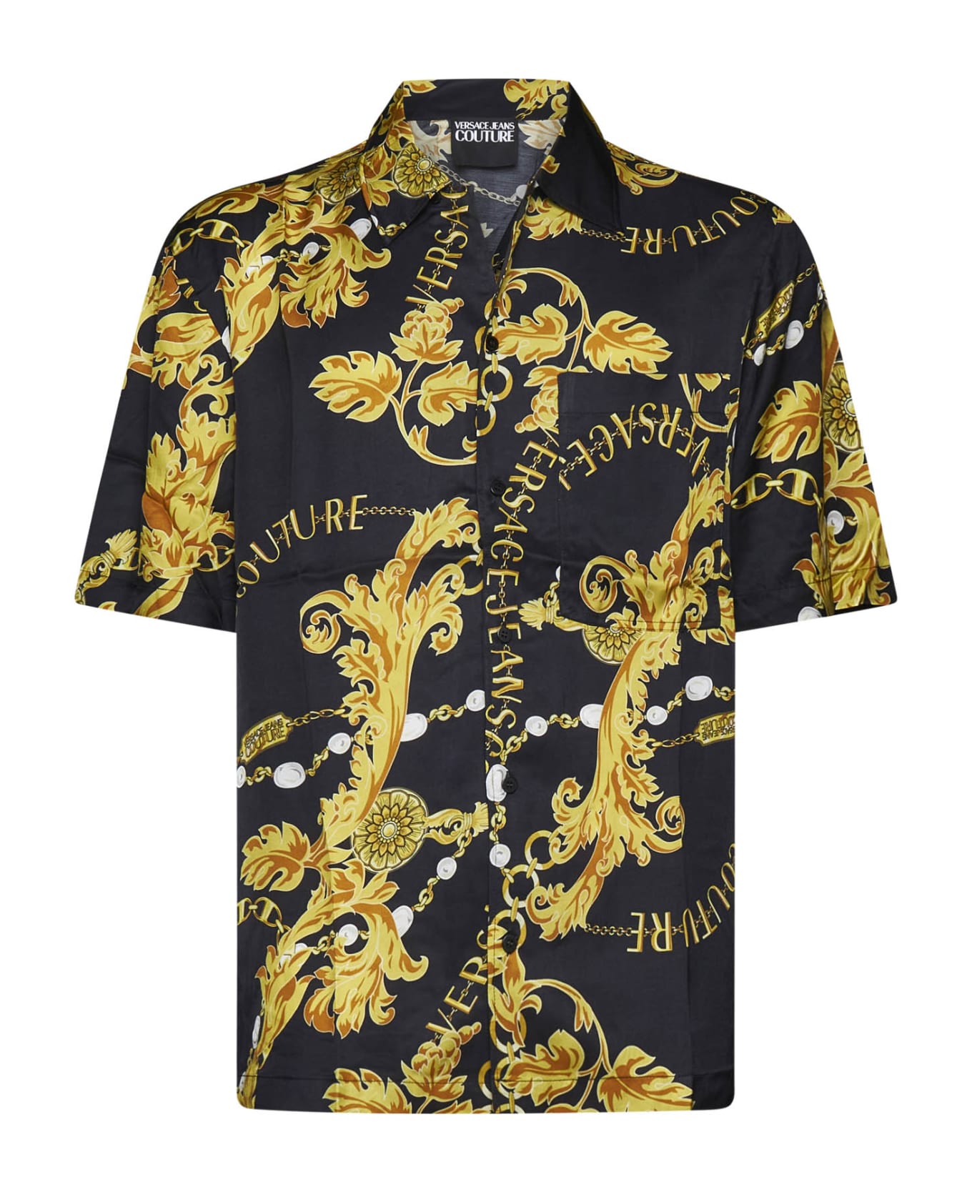 Versace Jeans Couture Baroque Print Shirt - Black gold シャツ