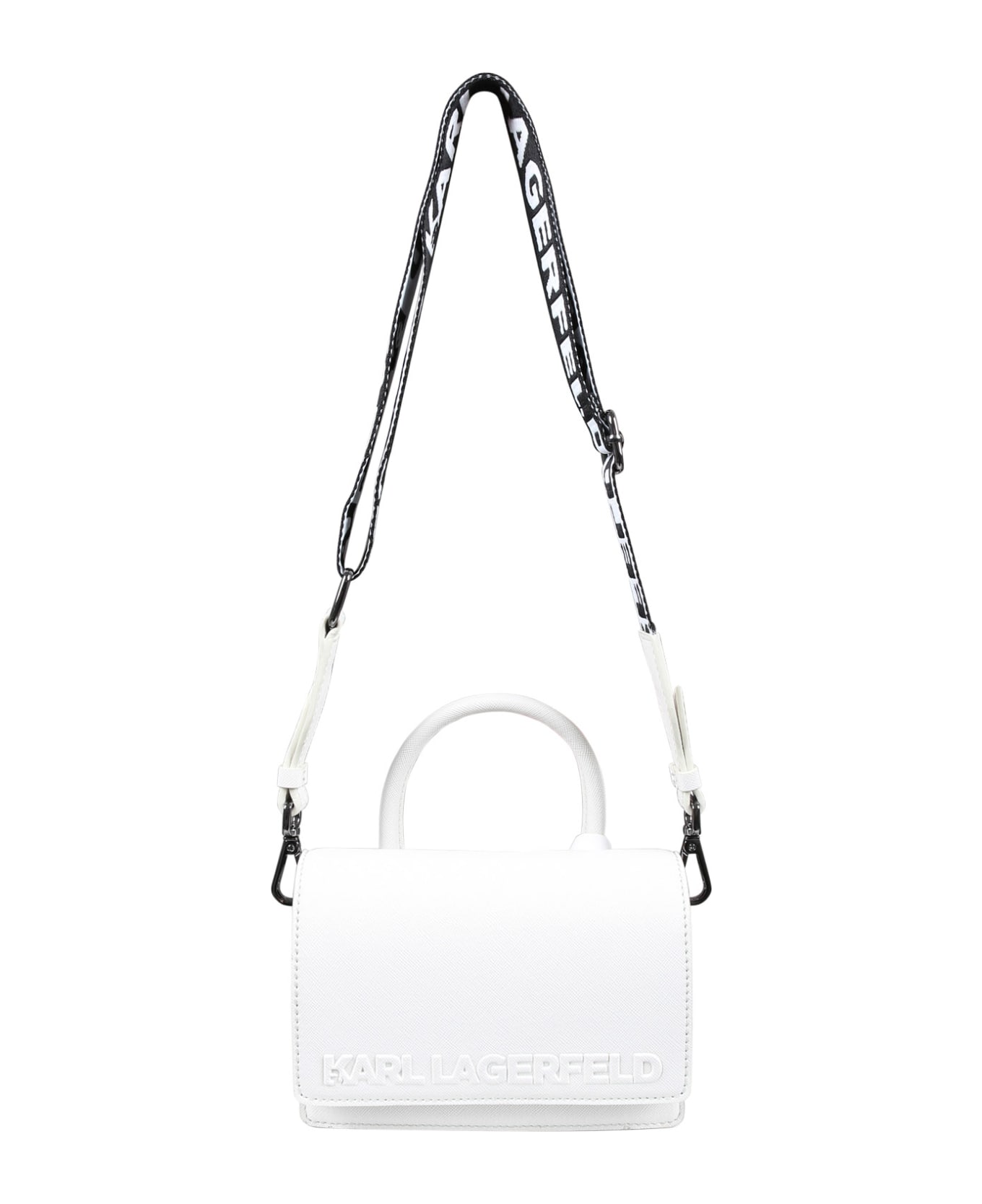 Karl Lagerfeld Kids White Casual Bag With Logo - White
