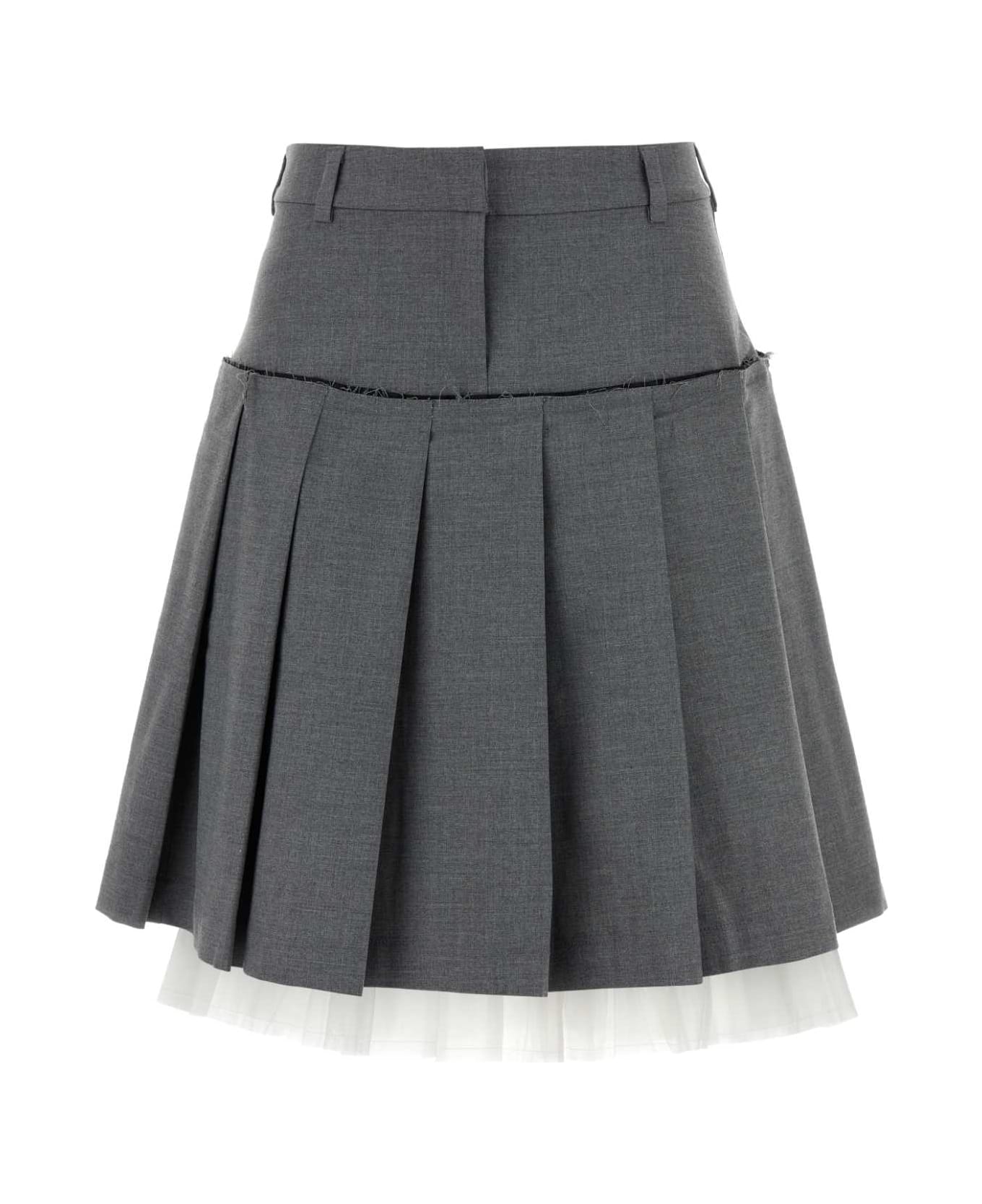 Gimaguas Grey Stretch Polyester Blend Skirt - GREY