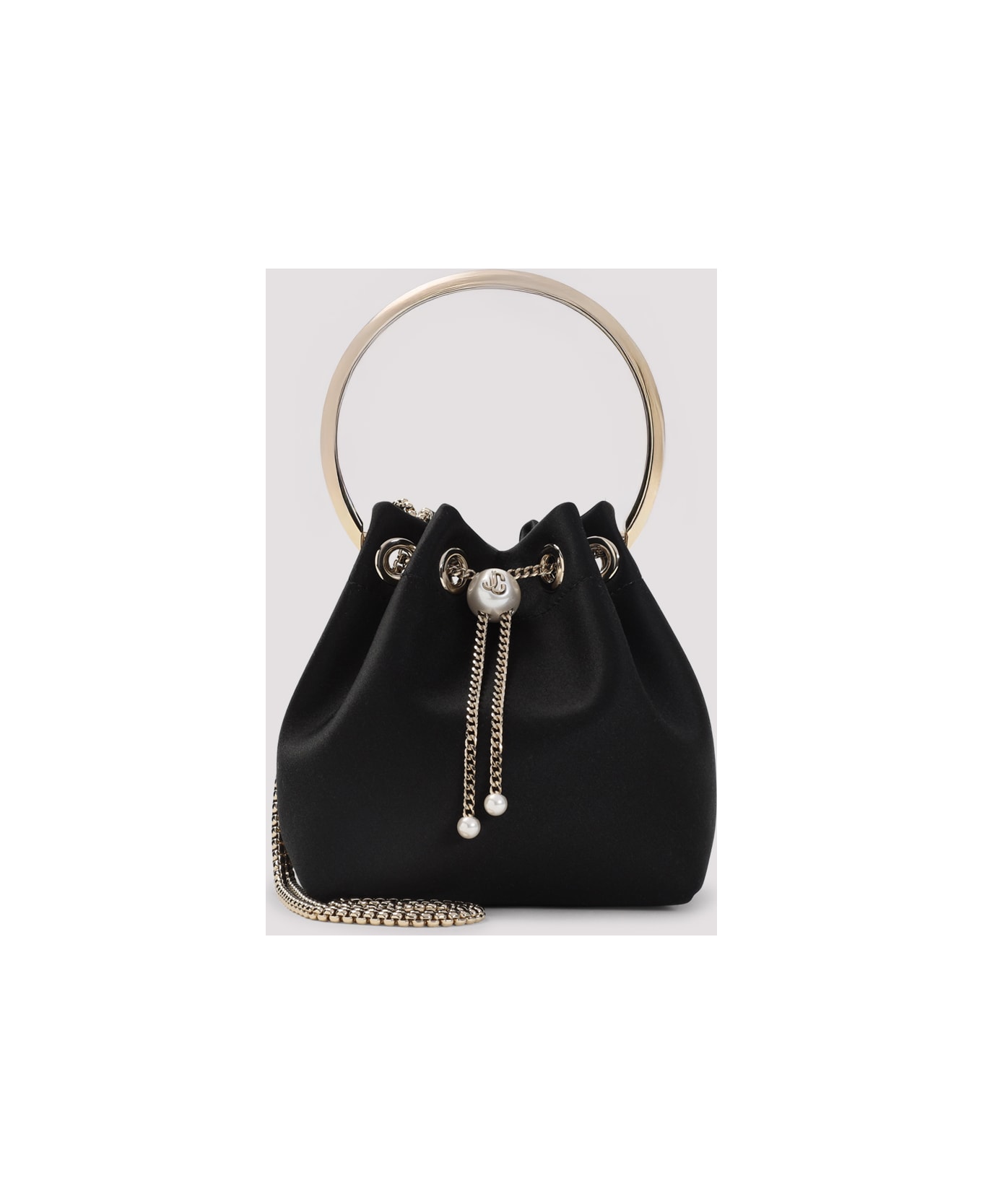 Jimmy Choo Bon Bon Satin Handbag - Black Light Gold