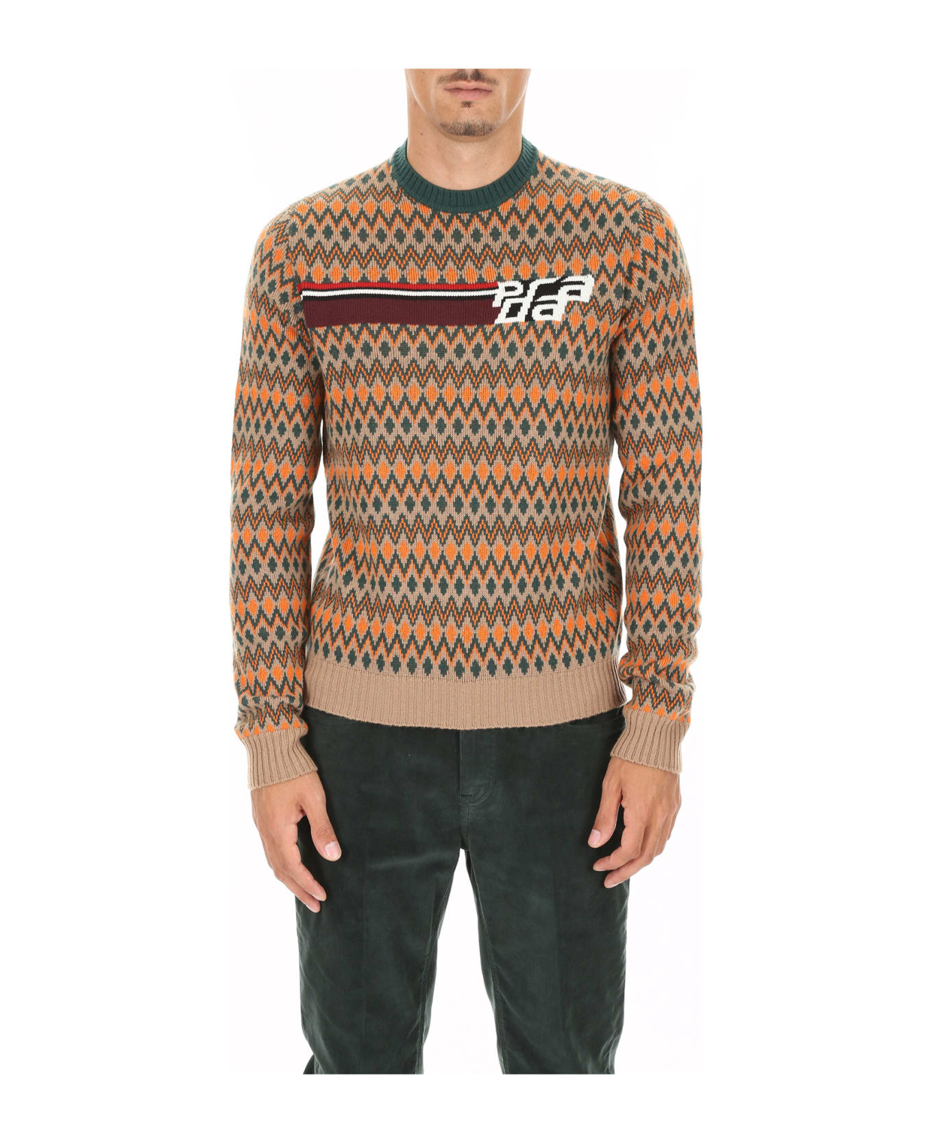 Prada Chevron Logo Pullover - CAMMELLO|Beige