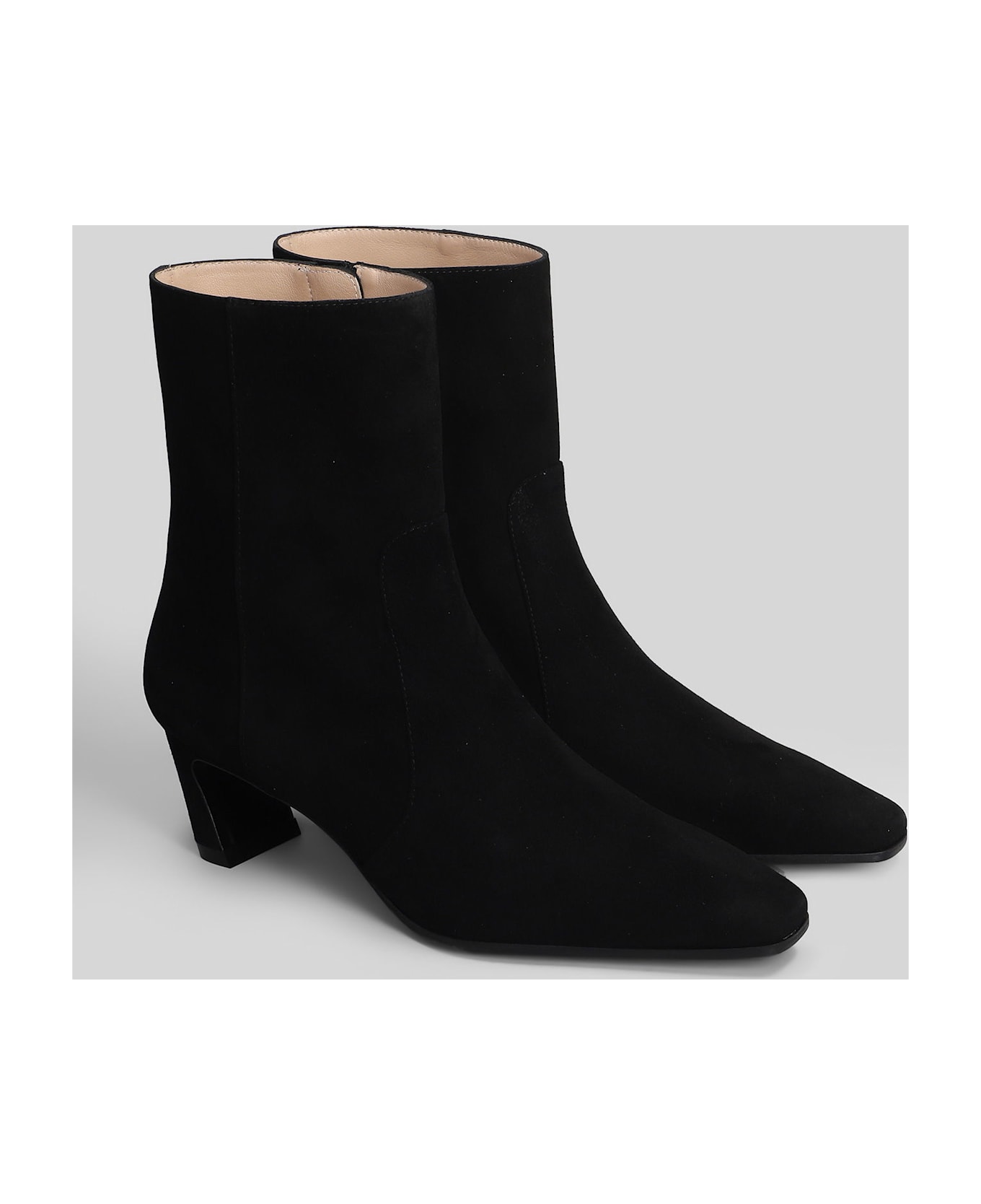 Stuart Weitzman Stassi Zip High Heels Ankle Boots In Black Suede - black