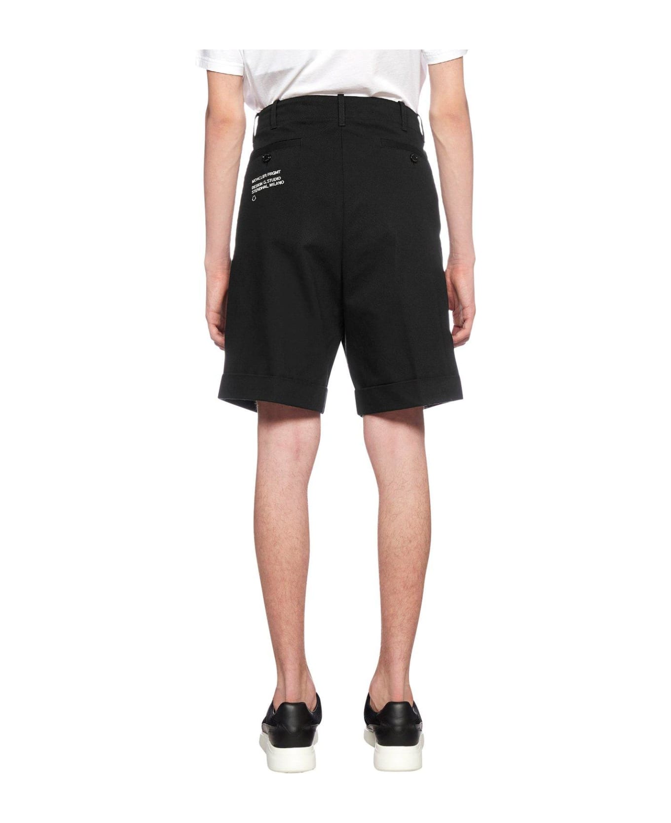 Moncler Genius Moncler X Fragment Hiroshi Fujiwara Logo Printed Sweat Shorts - BLACK