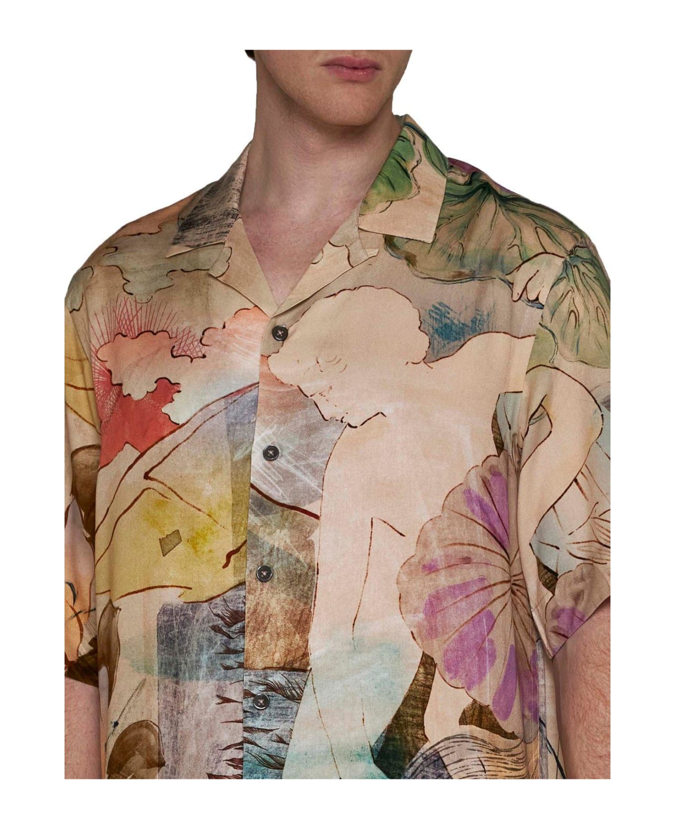 Paul Smith Graphic Printed Short-sleeved Shirt - BEIGE