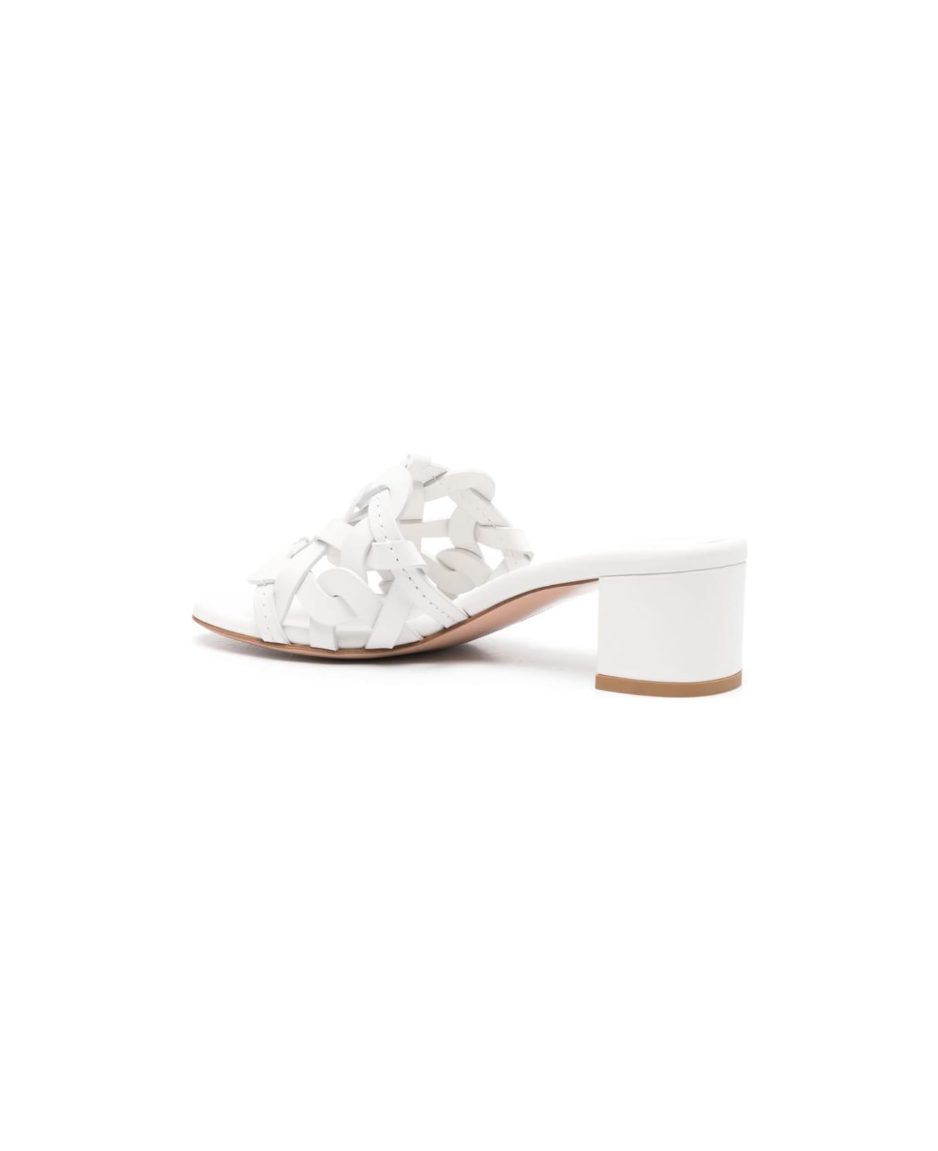 Gianvito Rossi Amalfi Leather Sandals - White
