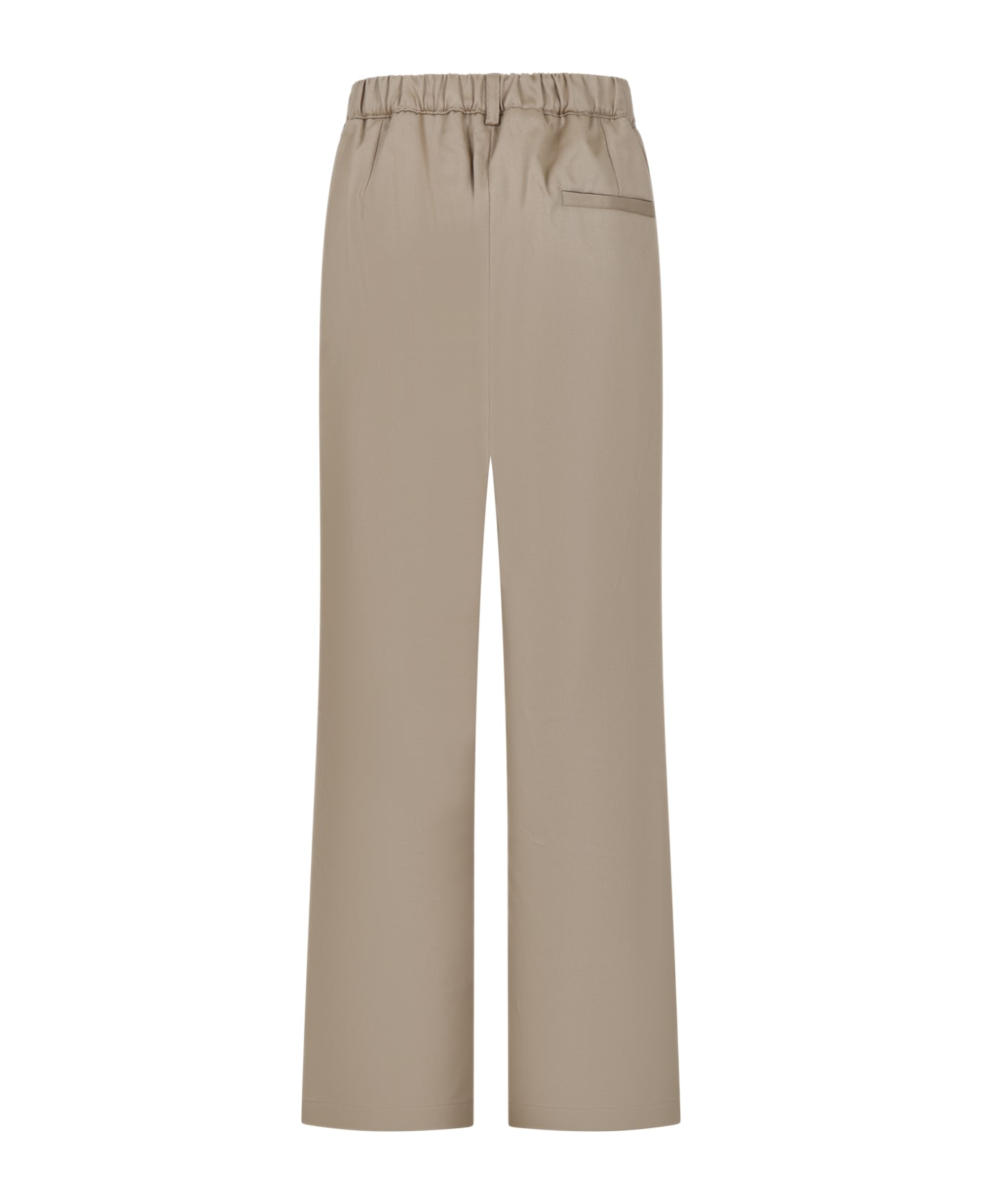 Versace Beige Trousers For Girl With Logo - Beige ボトムス